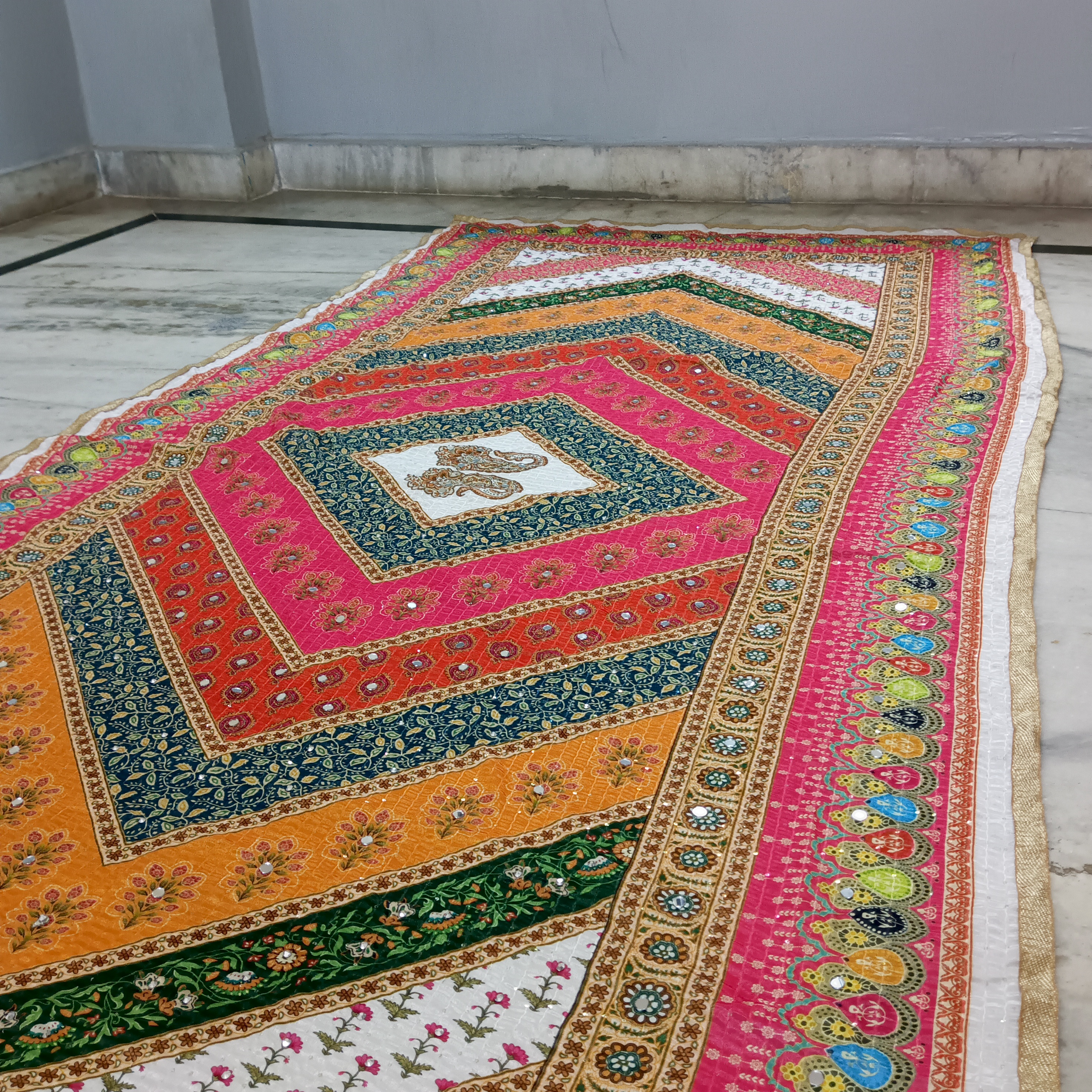 Embroidered Jaipuri Bandhani Chunri (Dupatta) - 1