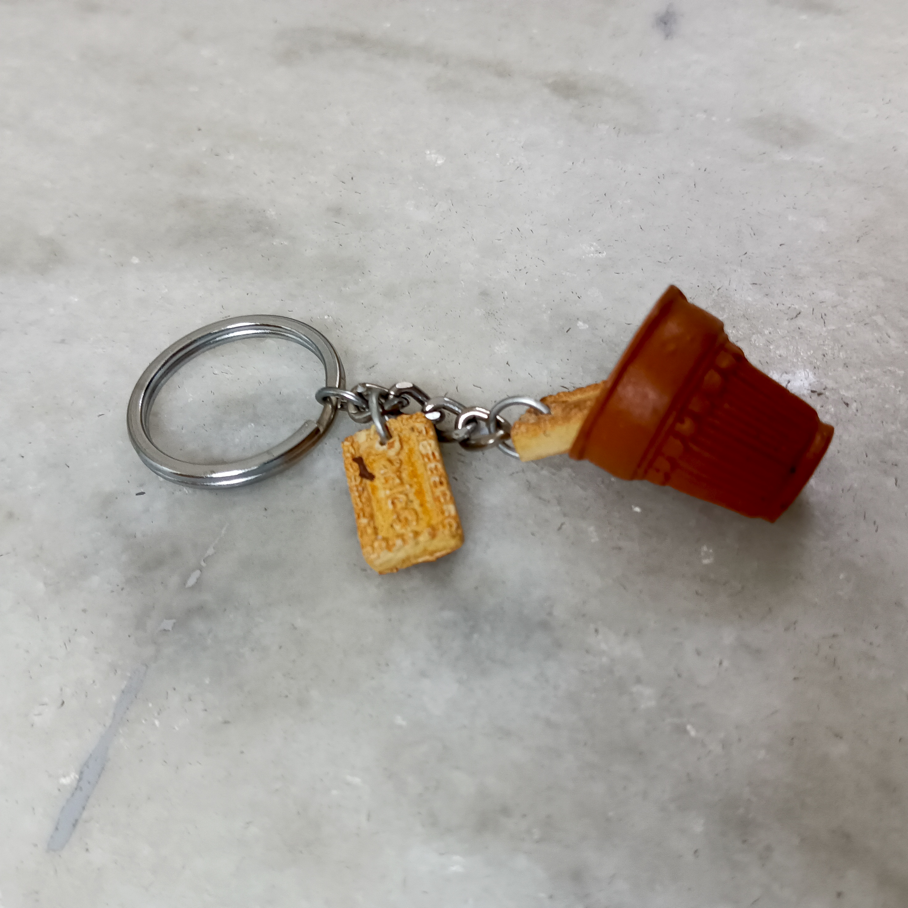 Miniature Chai and Biskuit Keychain