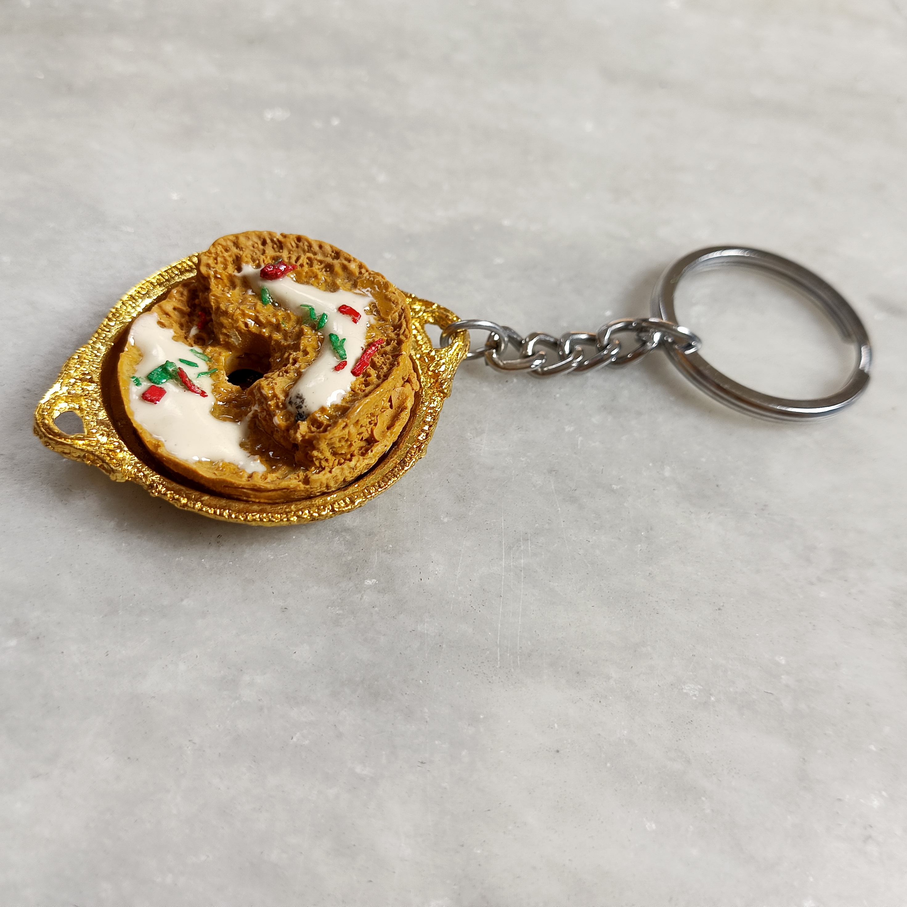 Miniature Ghevar Keychain