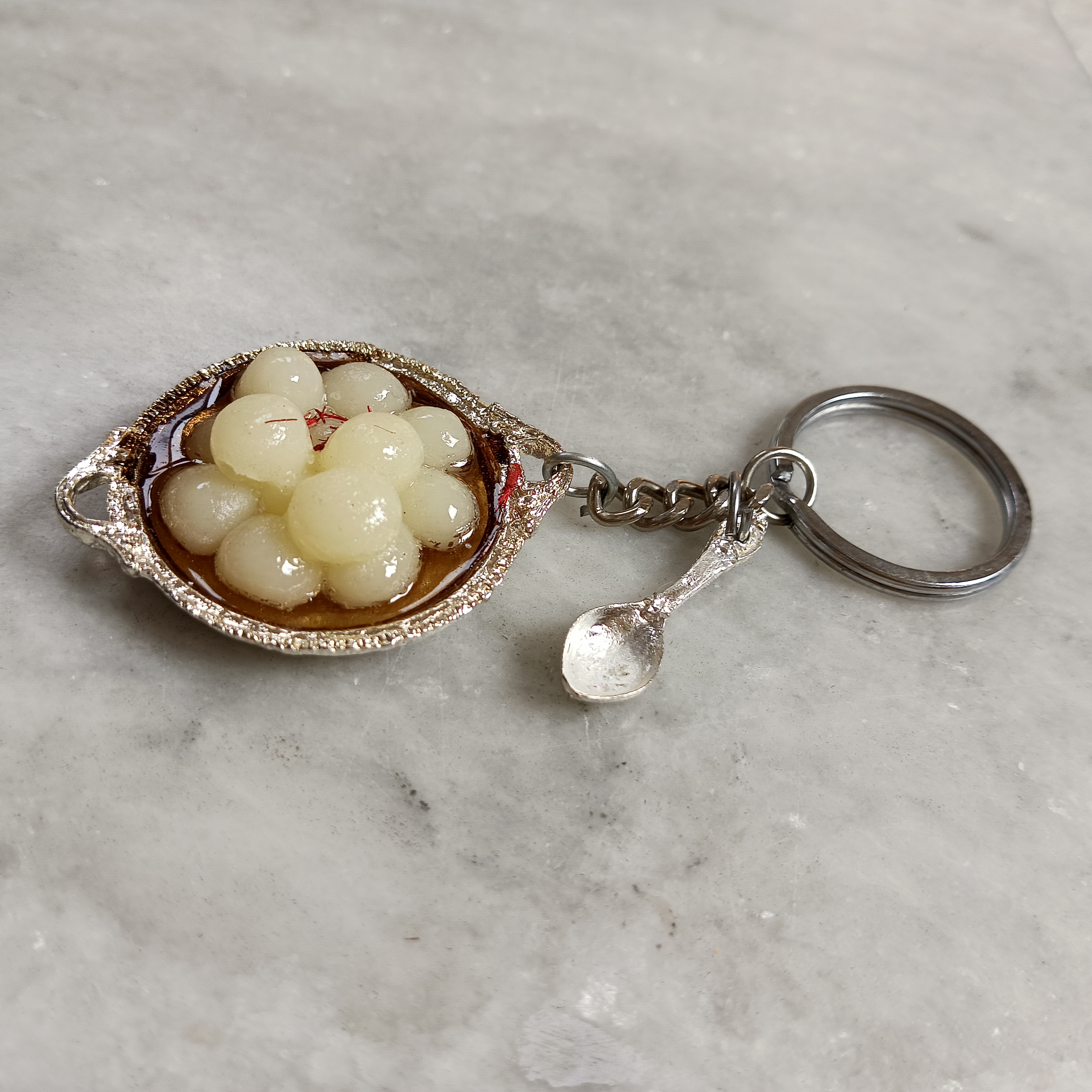 Miniature Rasgulla Keychain