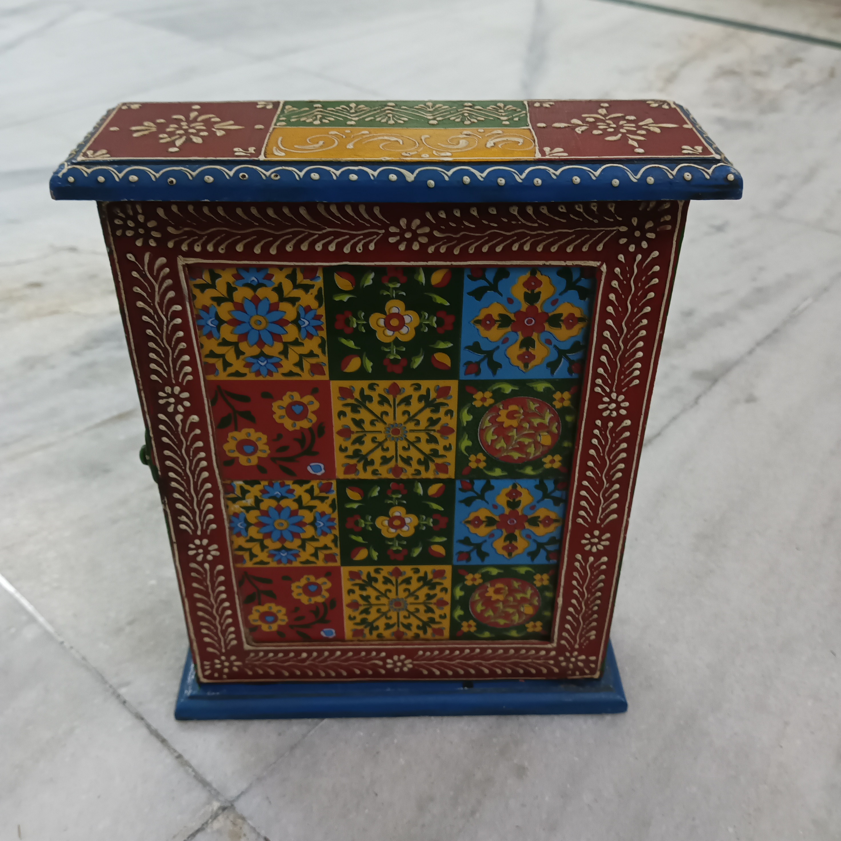 Hand-Painted Wooden Key Box