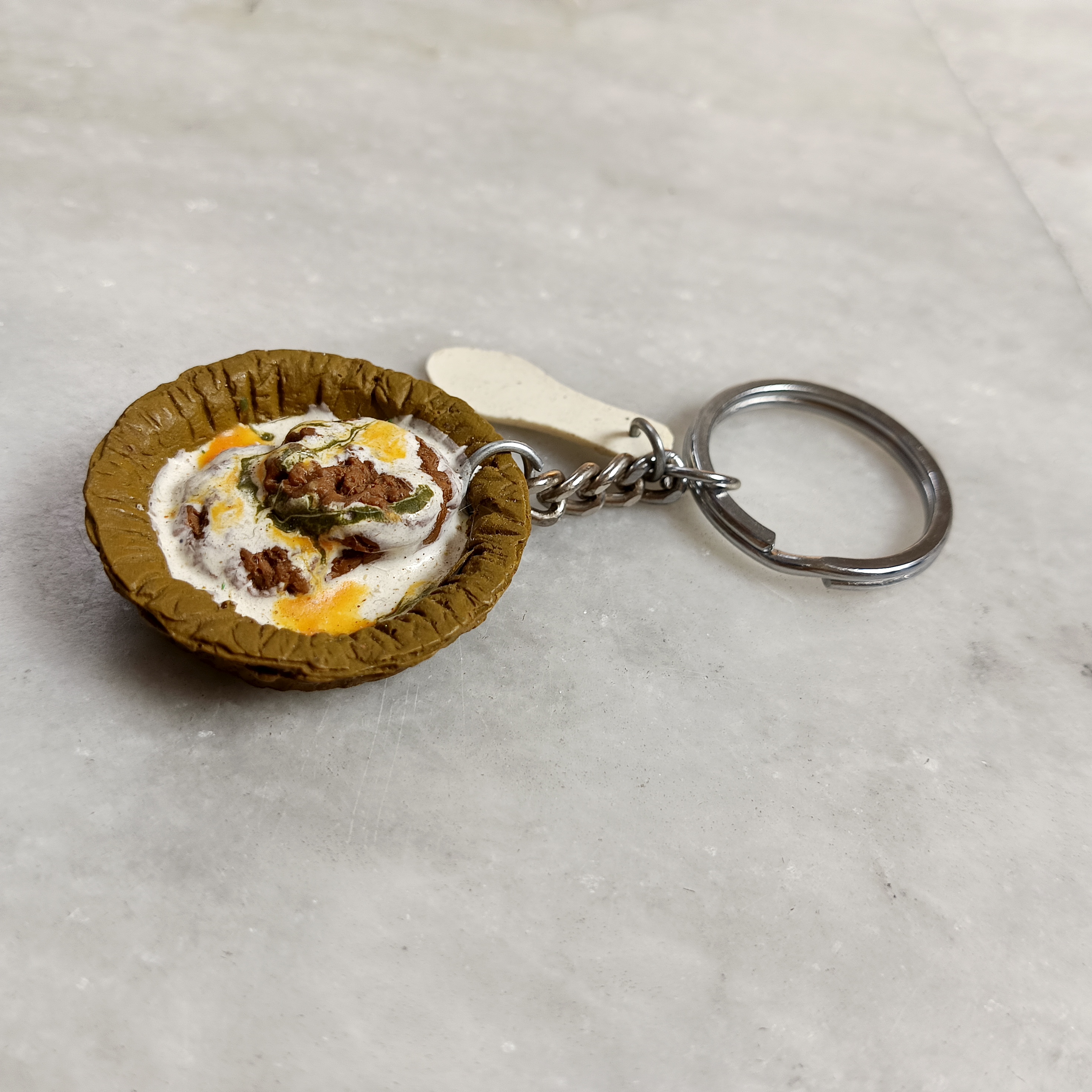 Miniature Aloo Tikki Keychain