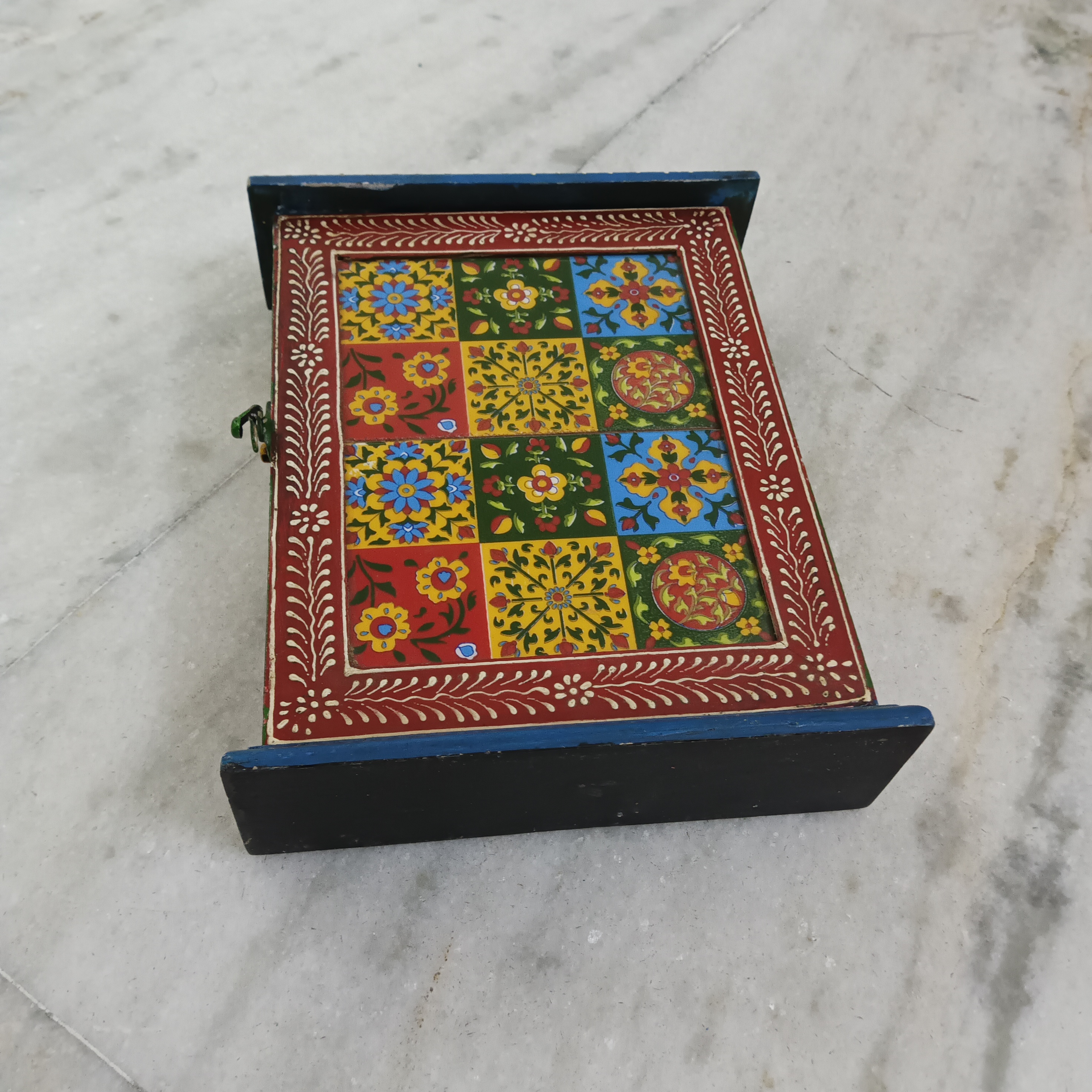 Hand-Painted Wooden Key Box