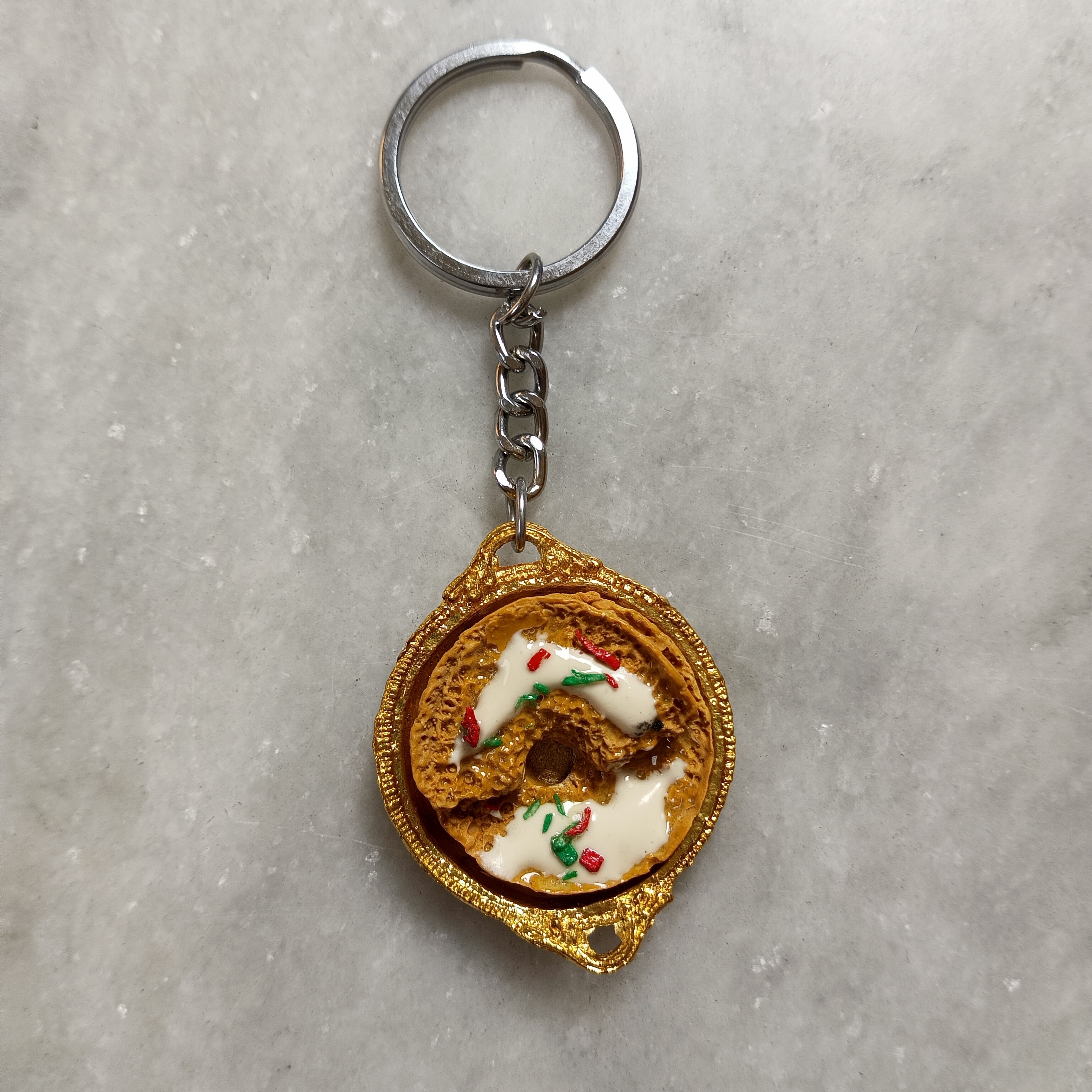 Miniature Ghevar Keychain