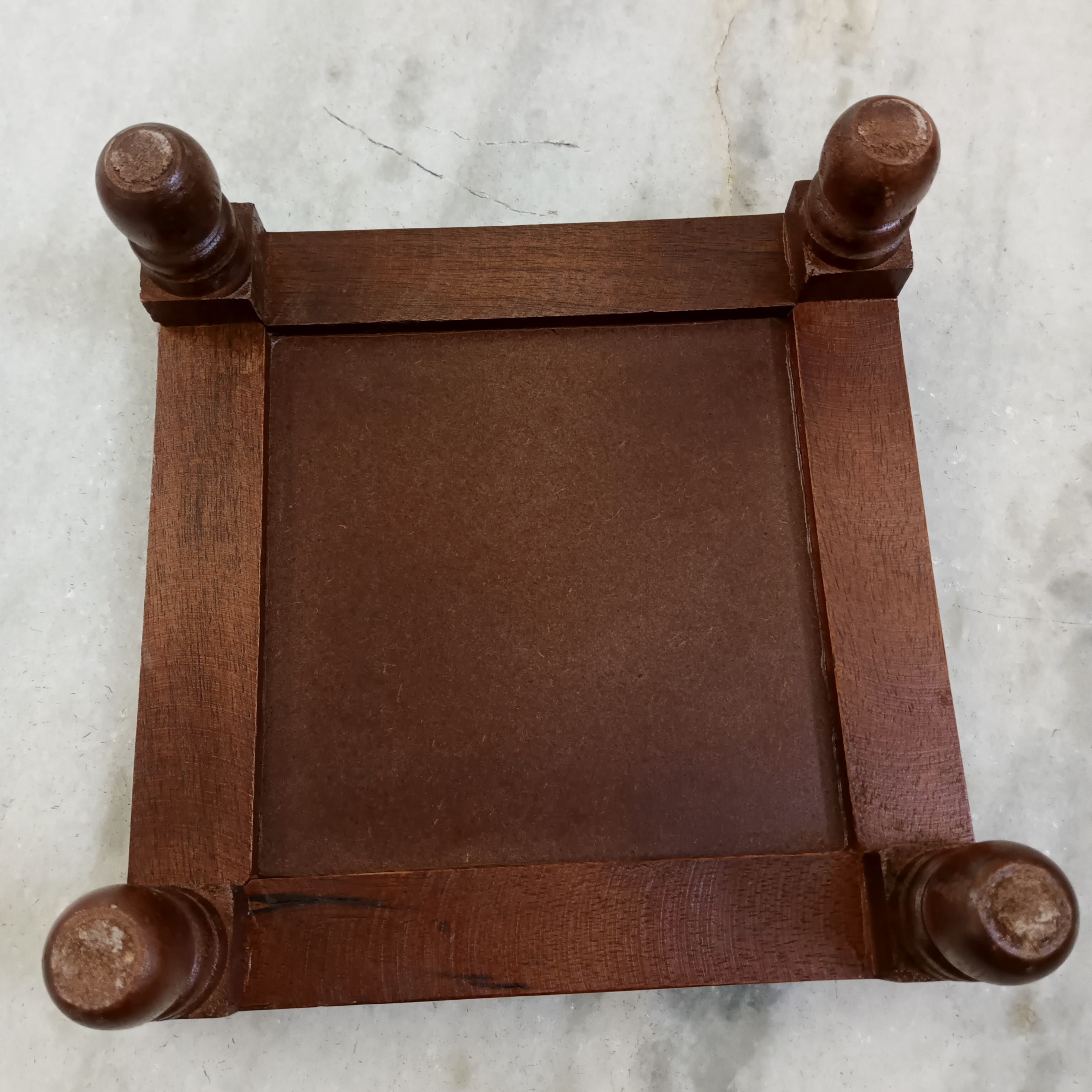 Wooden Decorative Chowki - White