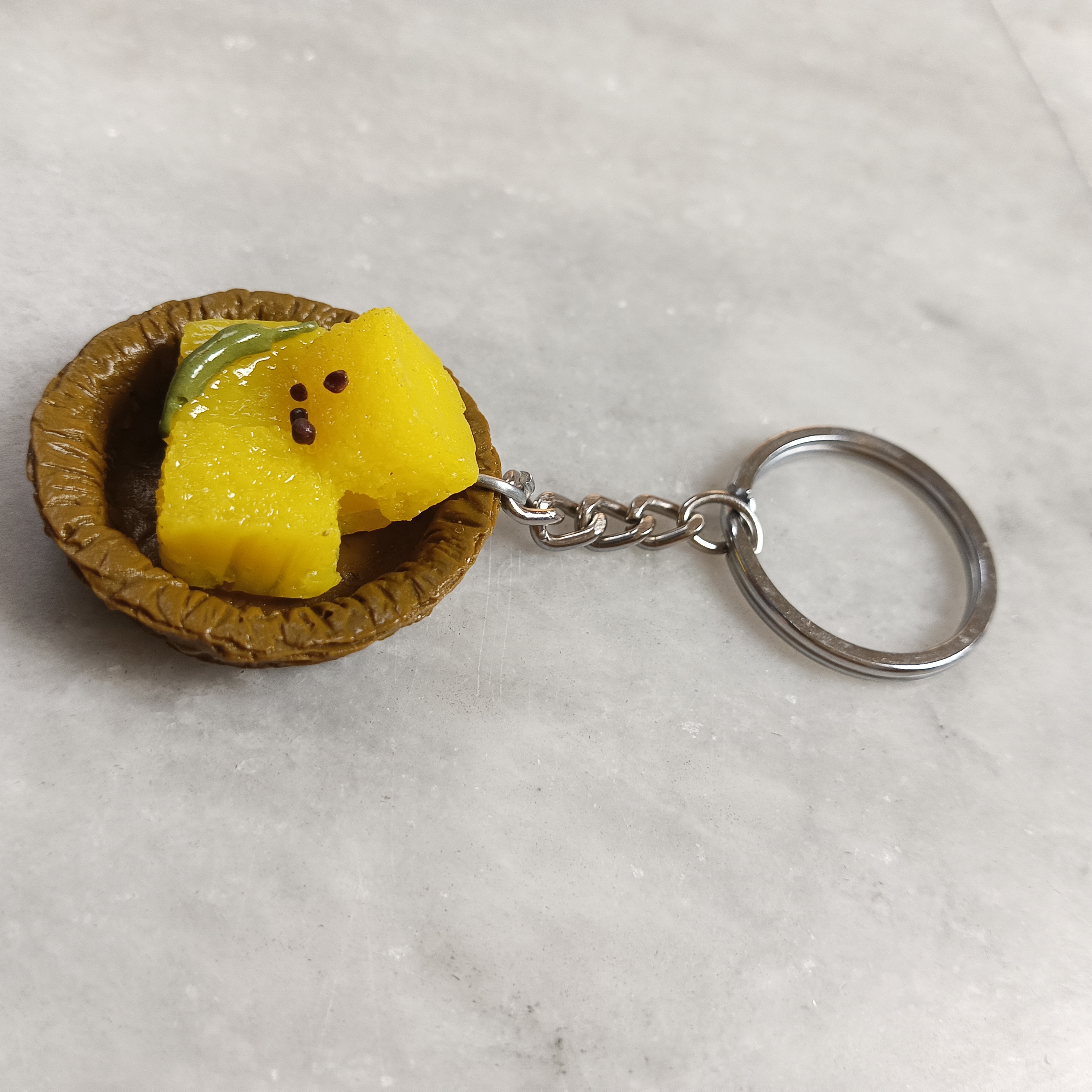 Miniature Dhokla Keychain