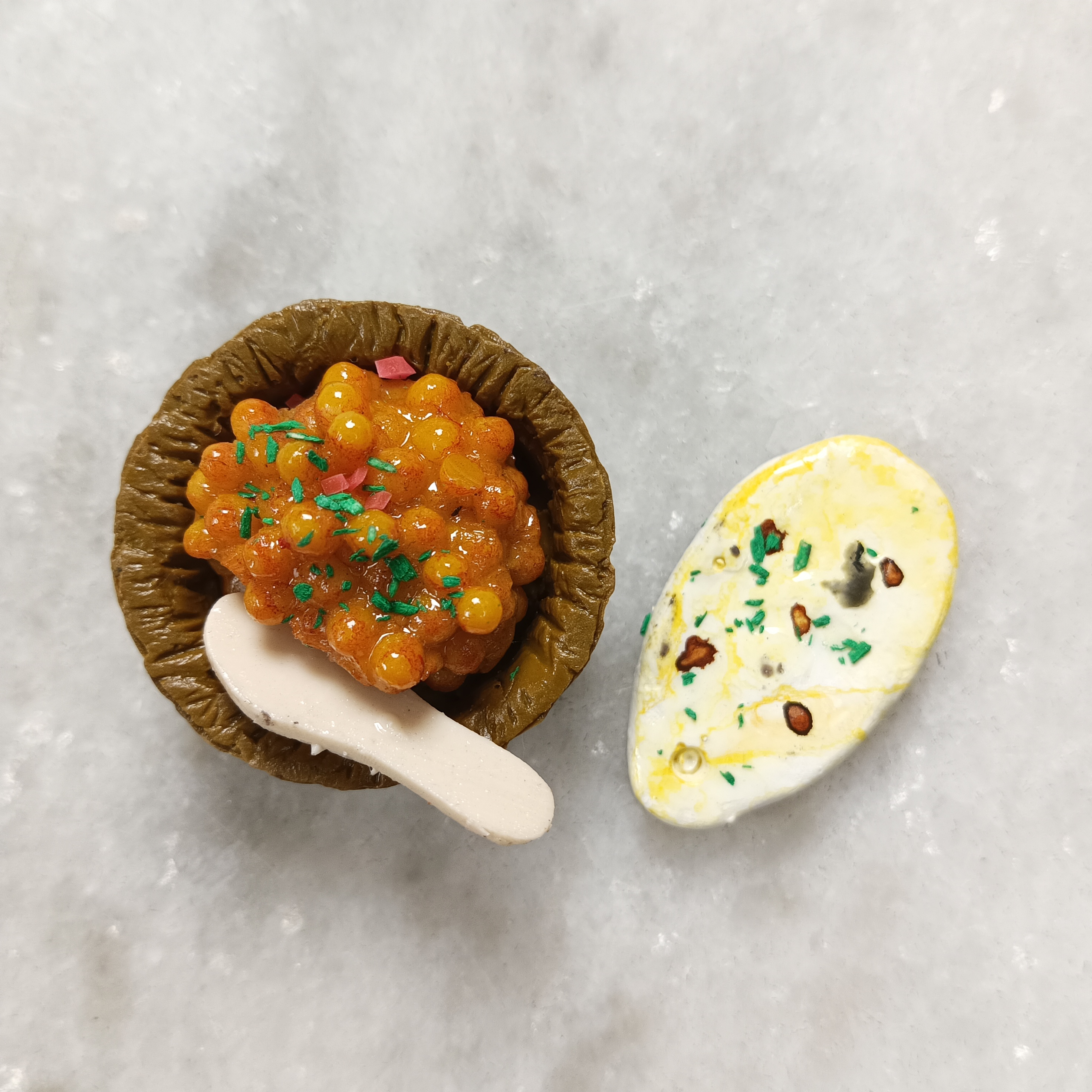 Miniature Chole with Kulcha Fridge Magnet
