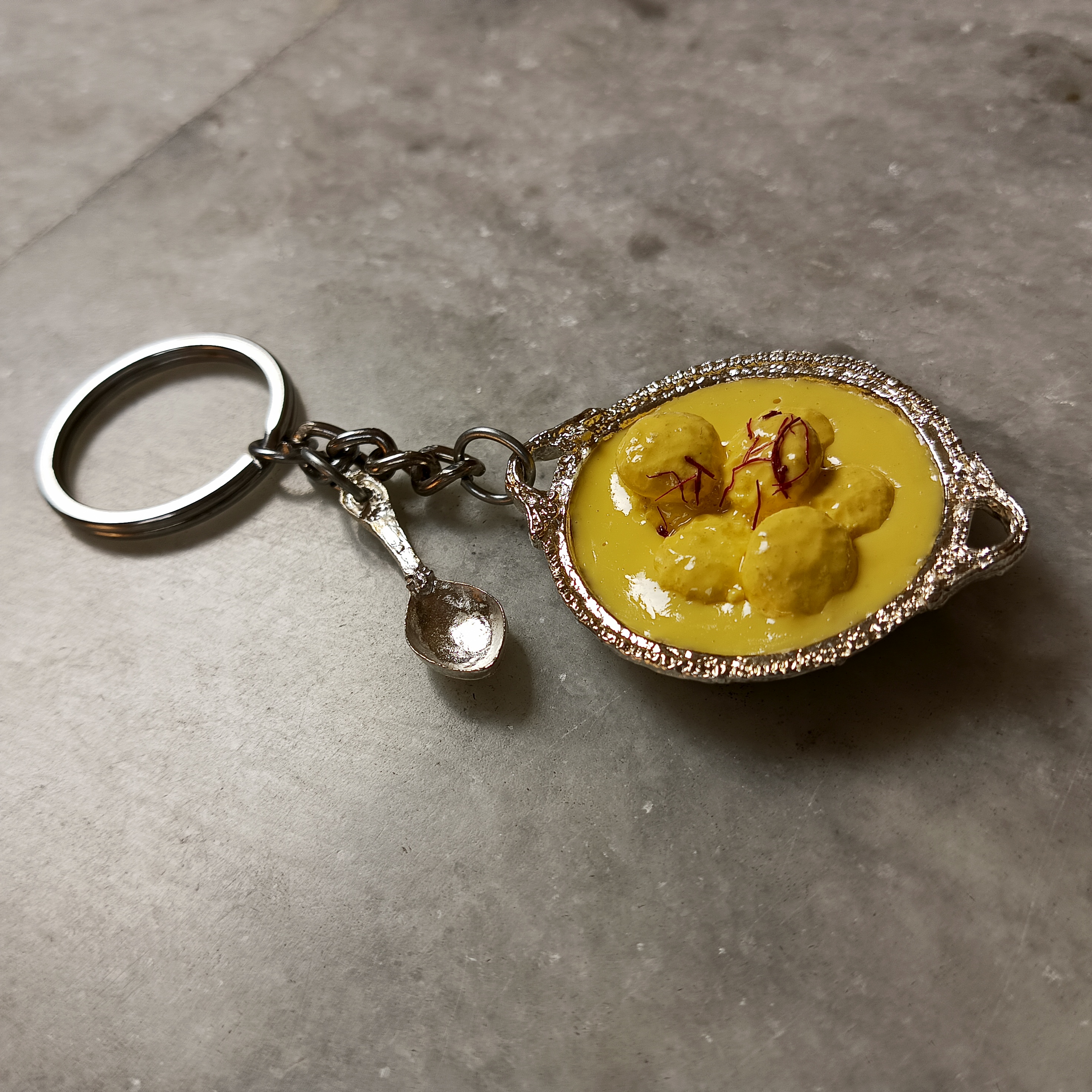 Miniature Ras Malai Keychain