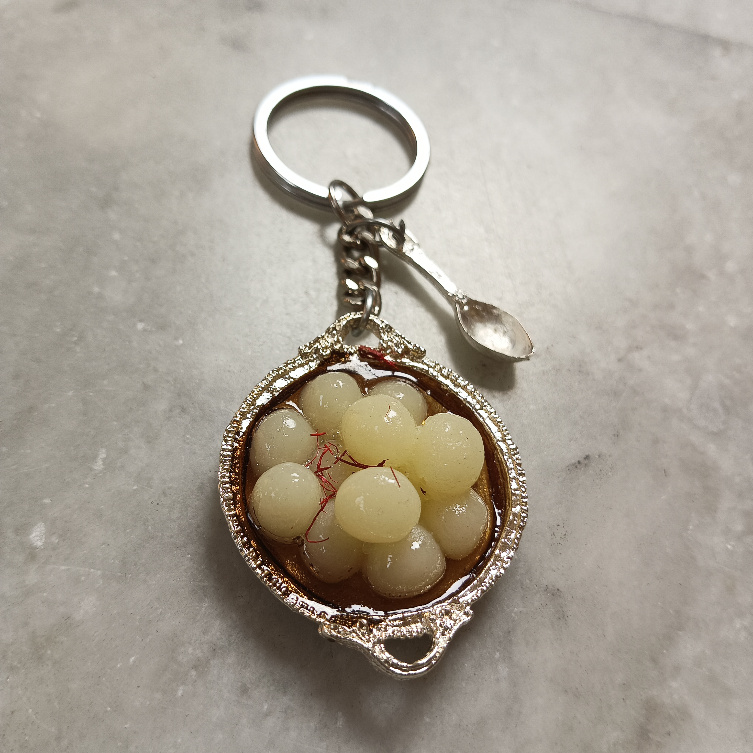 Miniature Rasgulla Keychain