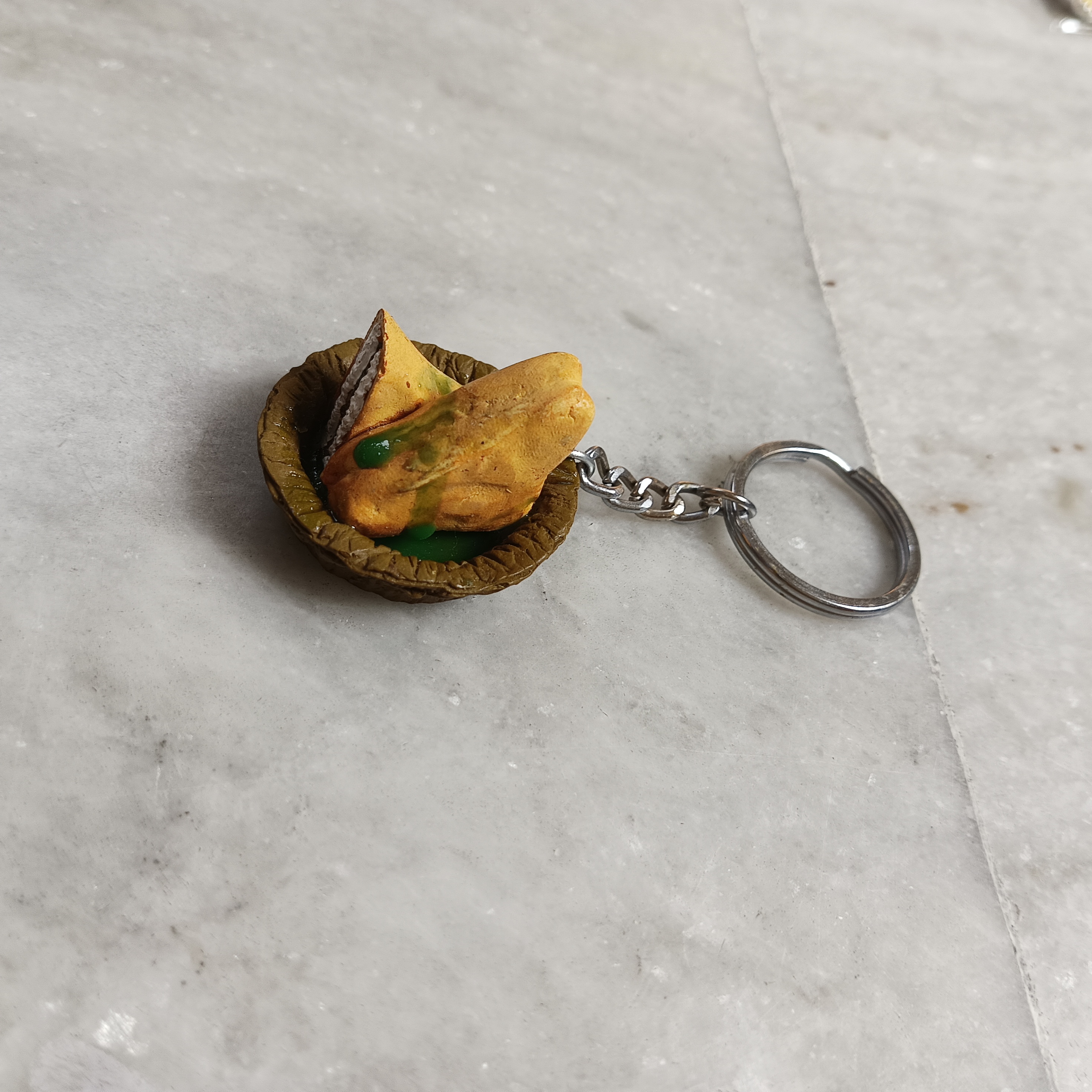 Miniature Bread Pakoda Keychain