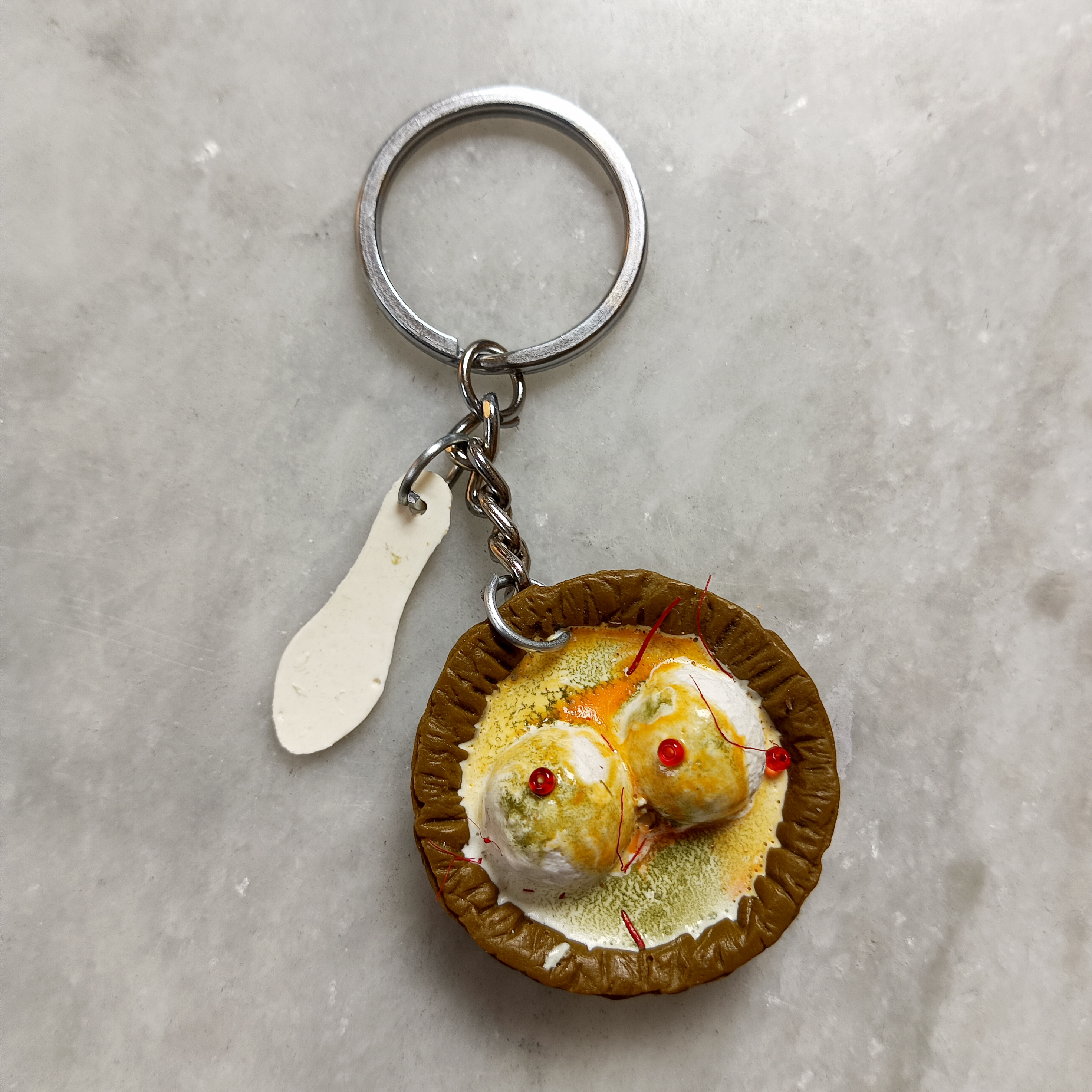 Miniature Dahi Vada Keychain