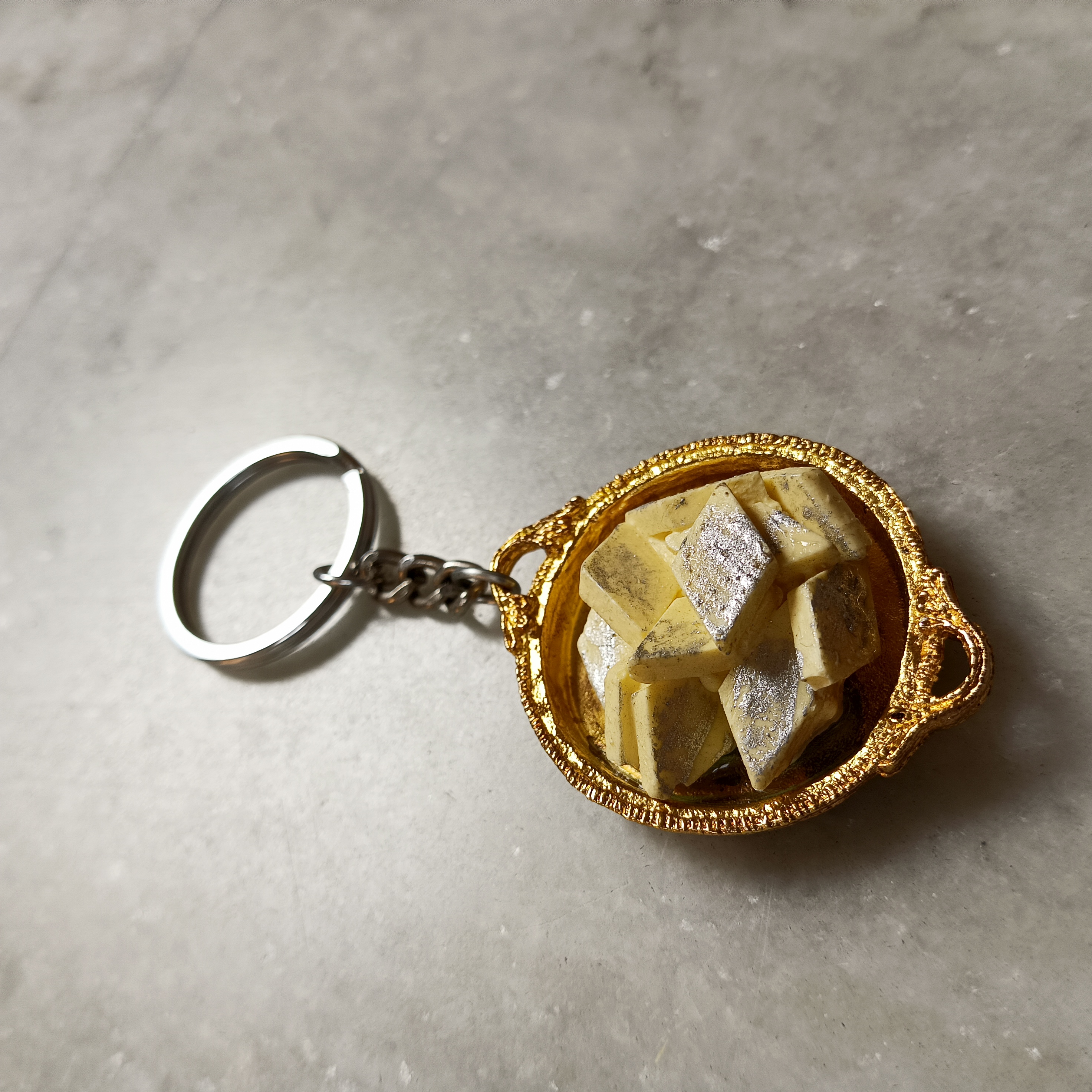 Miniature Kaju Katli Keychain