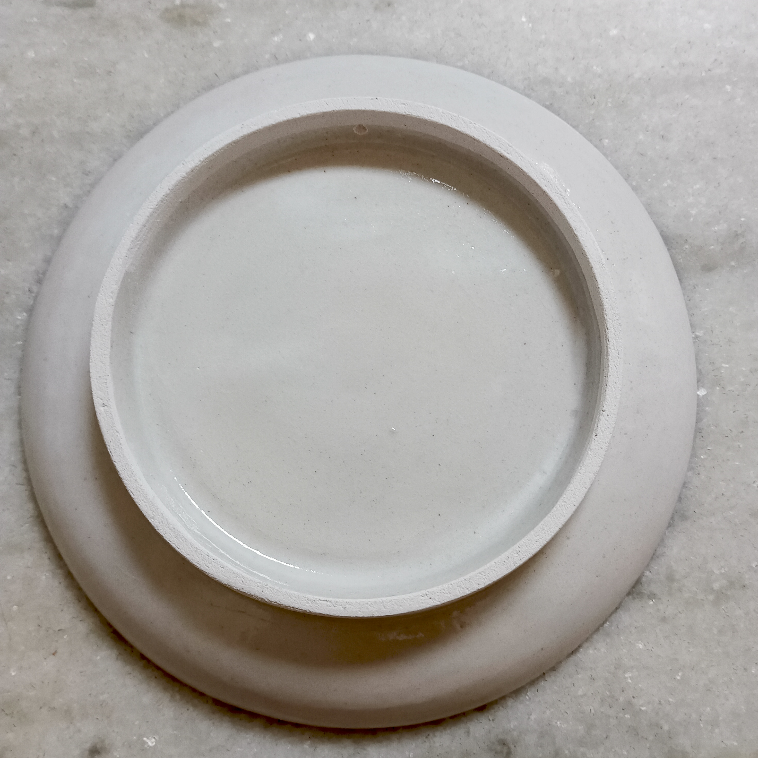 Hand-Painted Ceramic Plate - Dark Blue