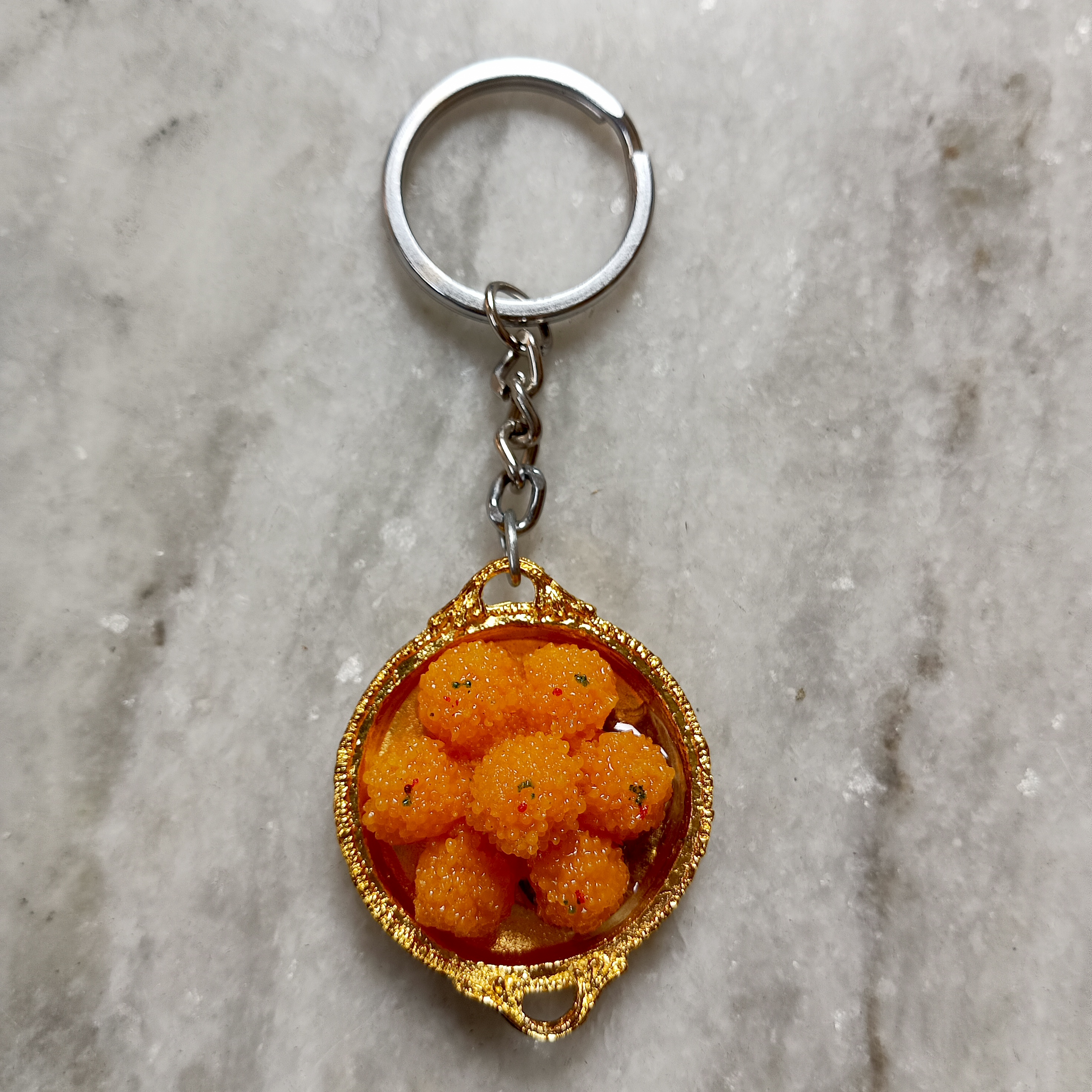 Miniature Boondi Laddu Keychain