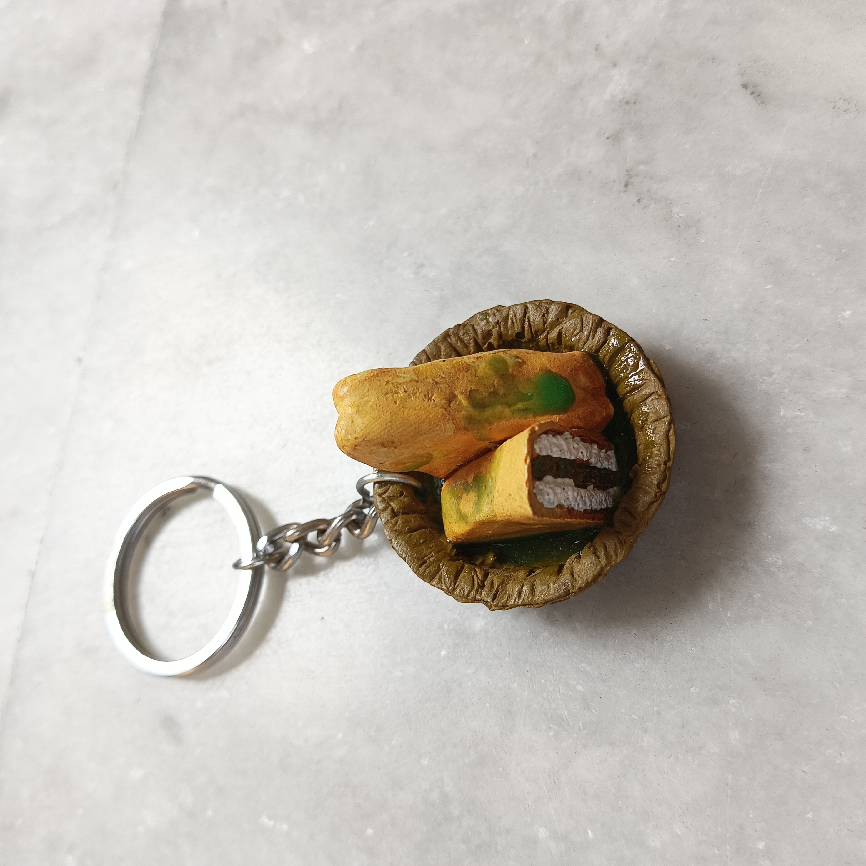 Miniature Bread Pakoda Keychain