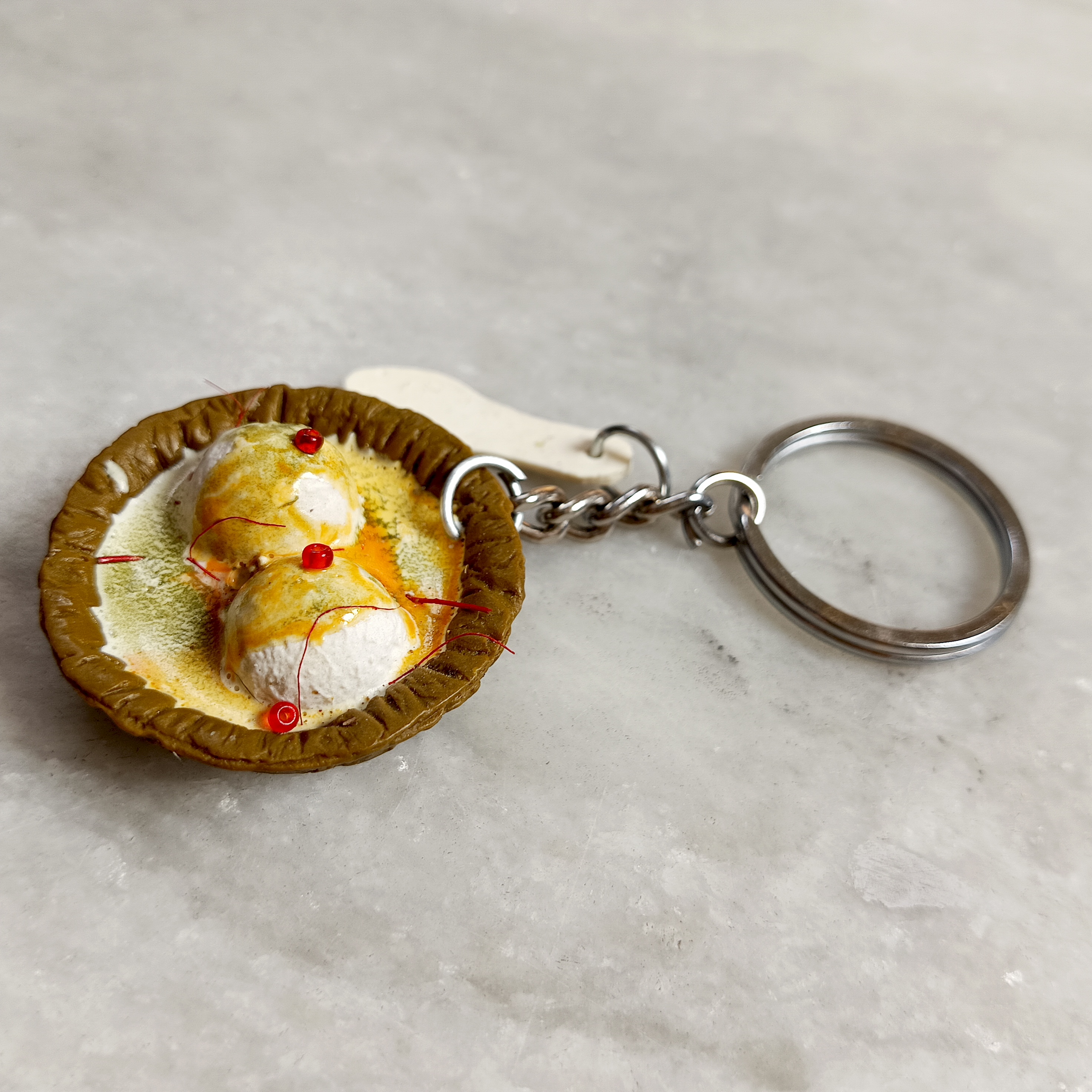 Miniature Dahi Vada Keychain