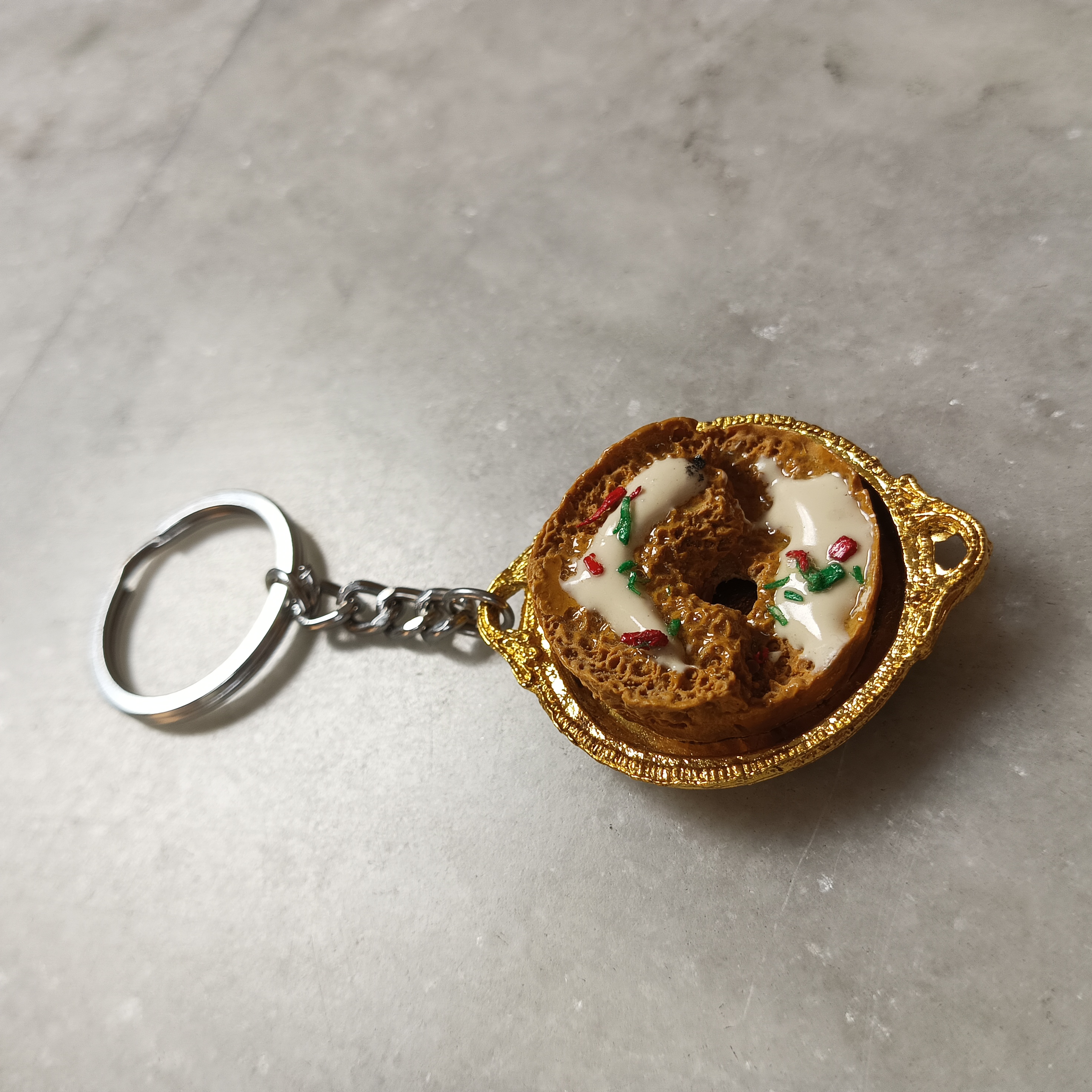Miniature Ghevar Keychain
