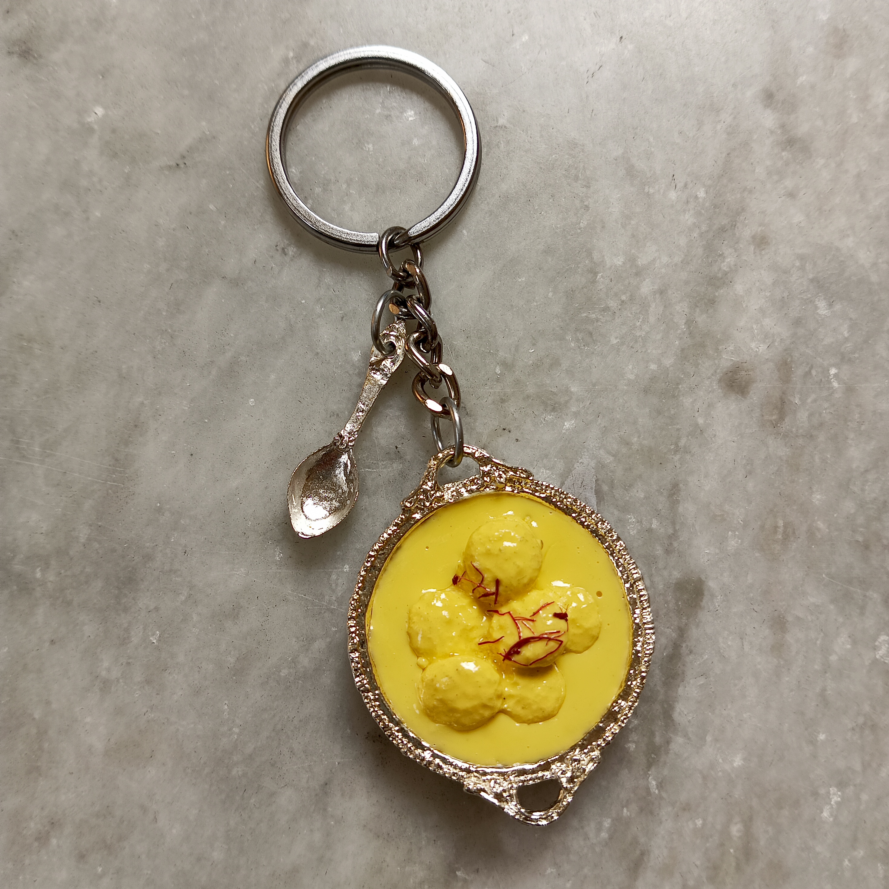 Miniature Ras Malai Keychain