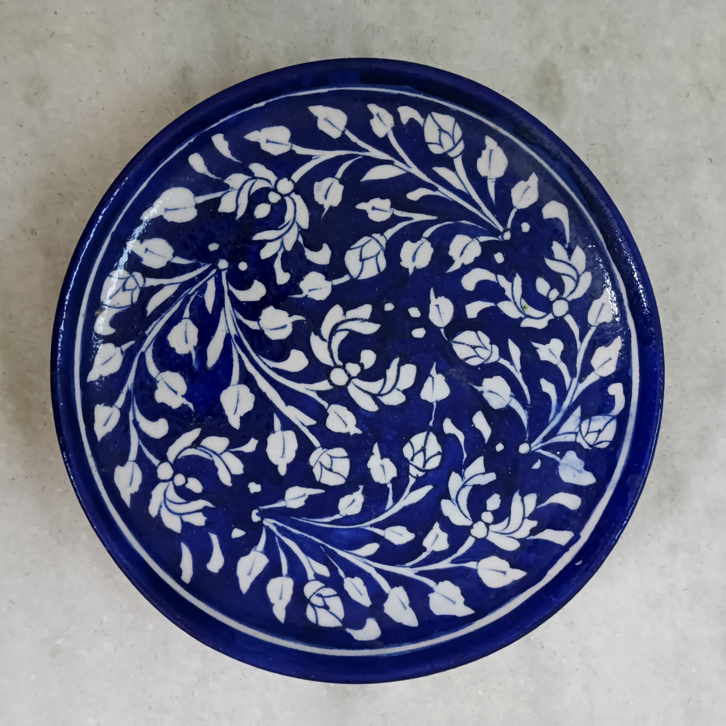 Blue Floral Ceramic Plate
