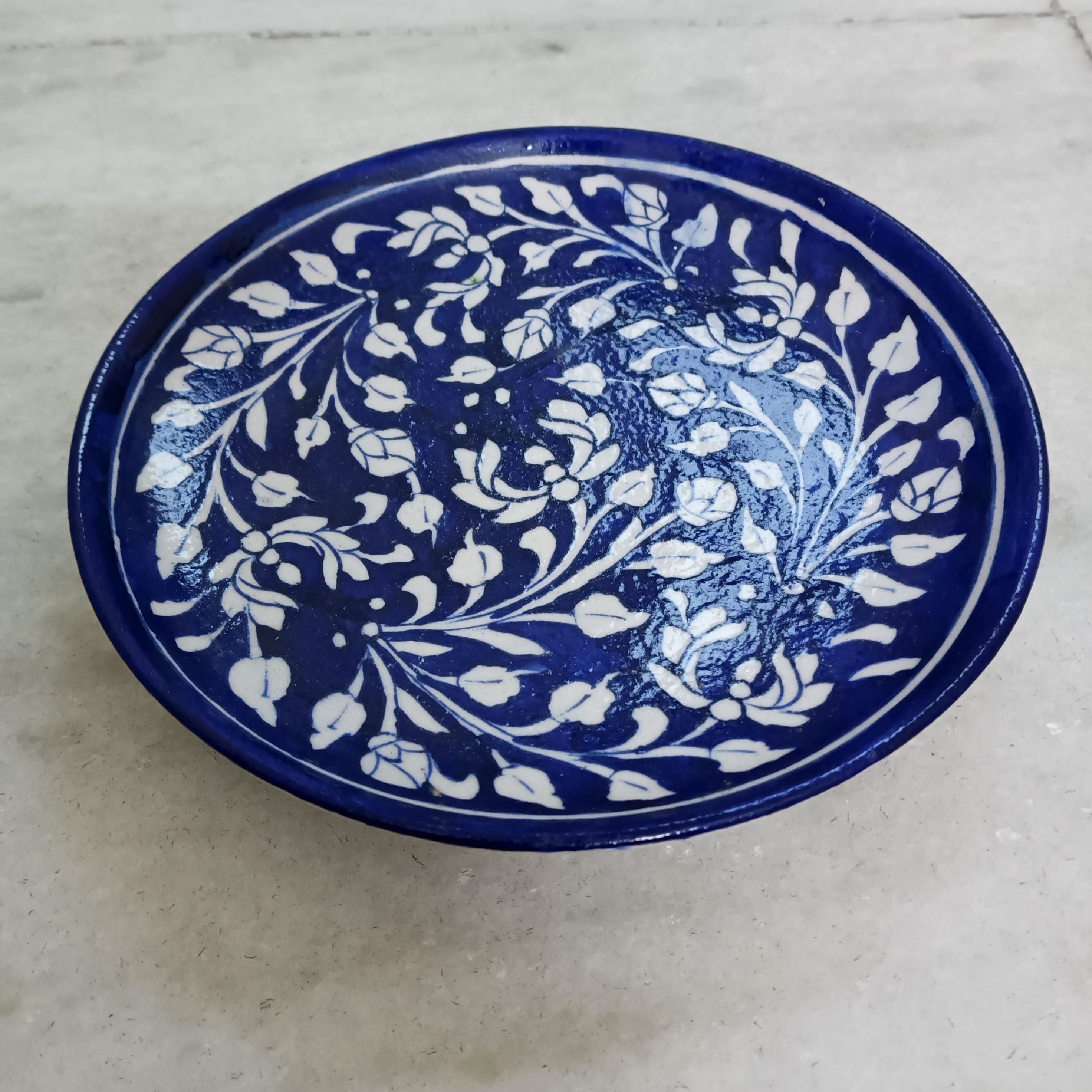 Blue Floral Ceramic Plate