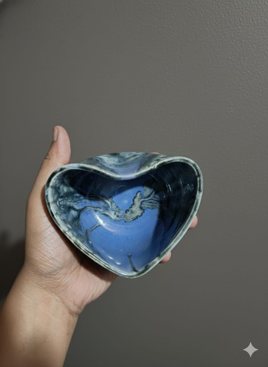Handcrafted Heart-Shaped Ceramic Bowl
