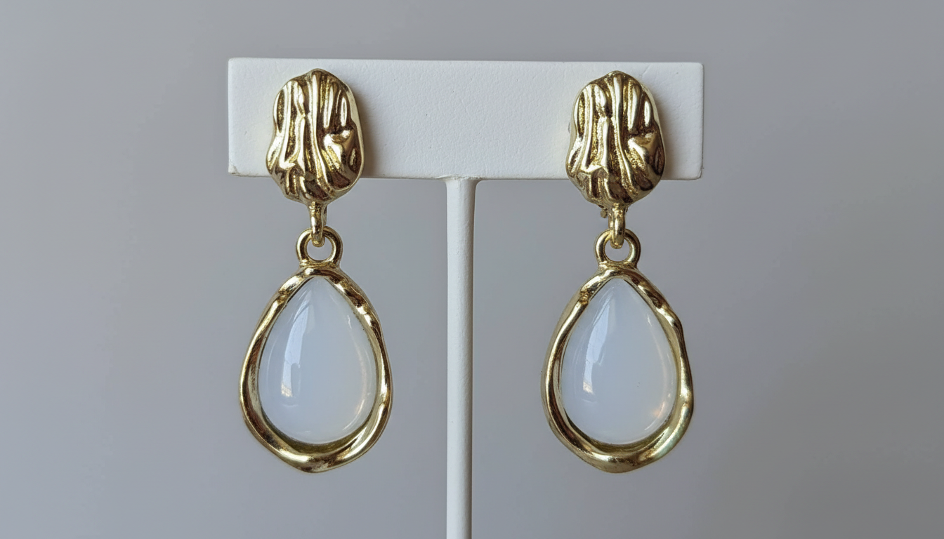 Elegant Grey Teardrop Earrings