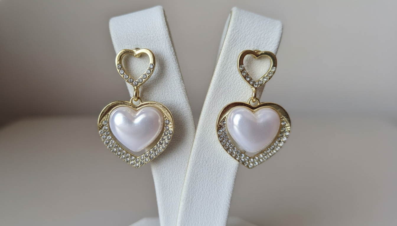 Elegant Heart-Shaped Drop Earrings