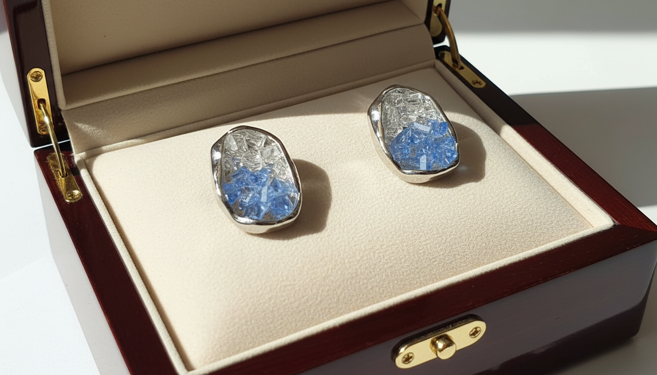 Colorful Gemstone Stud Earrings - Blue