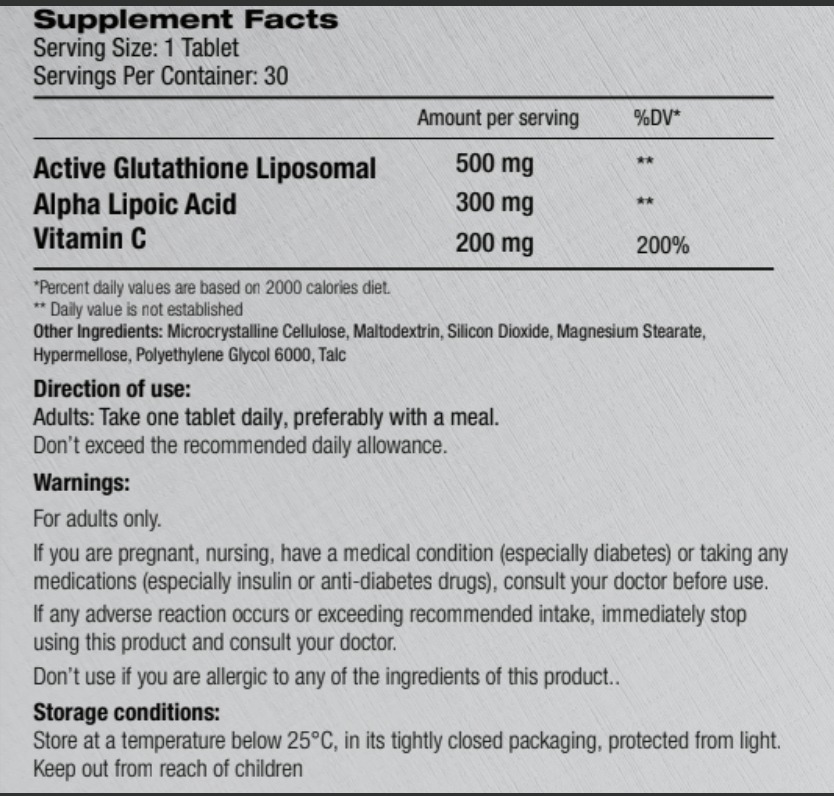 NanoCare Liposomal Glutathione 30 Tablets