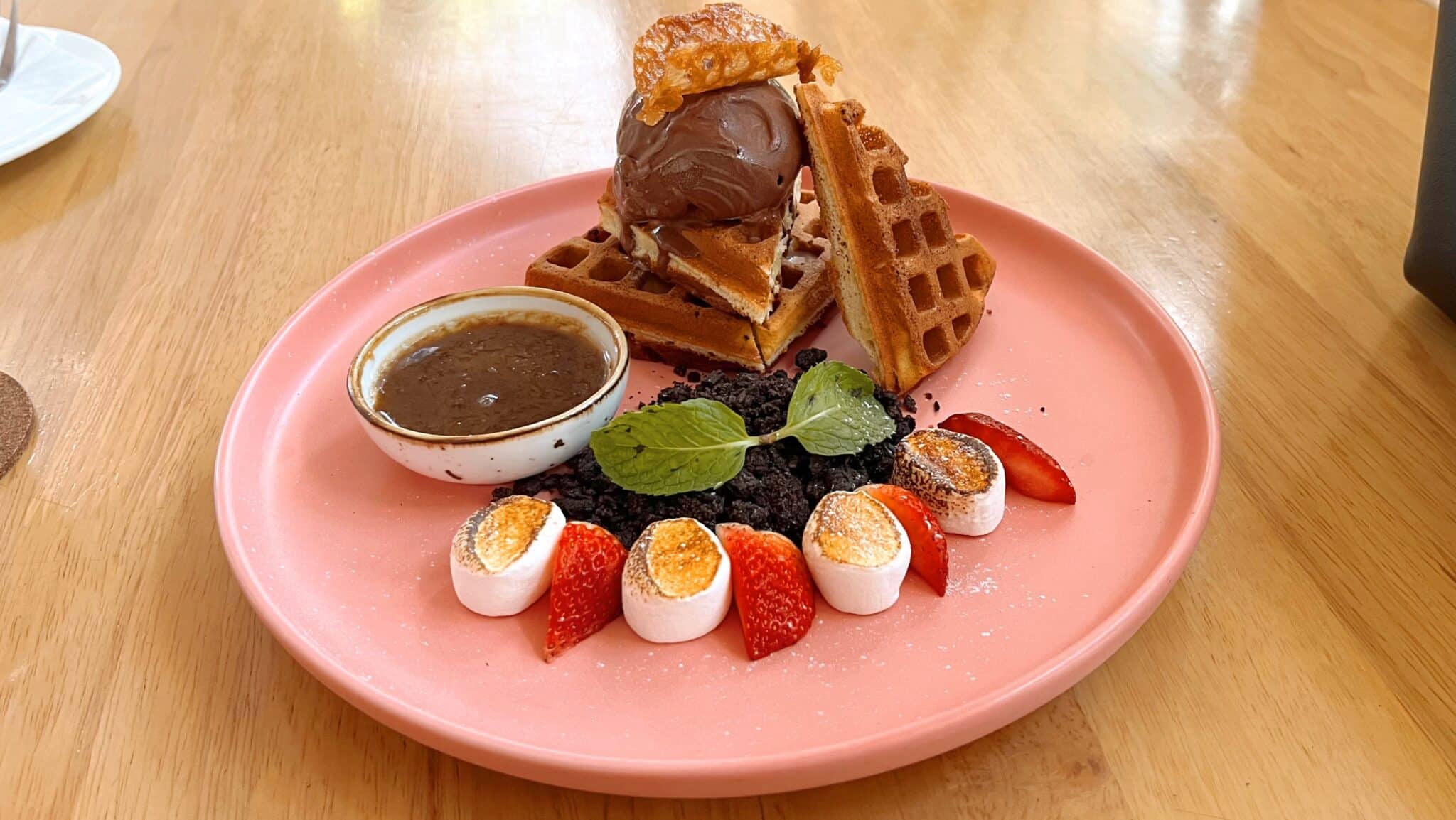 Chocolate Waffle Dessert Plate