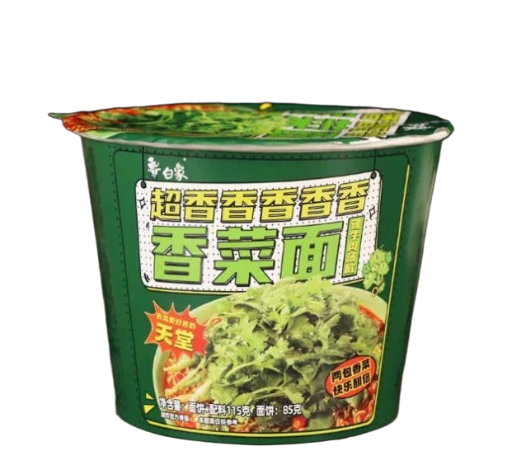 白象香菜面 (辣牛肉汤底) 桶装 115G BaiXiang Spicy Beef Coriander Noodles 115g