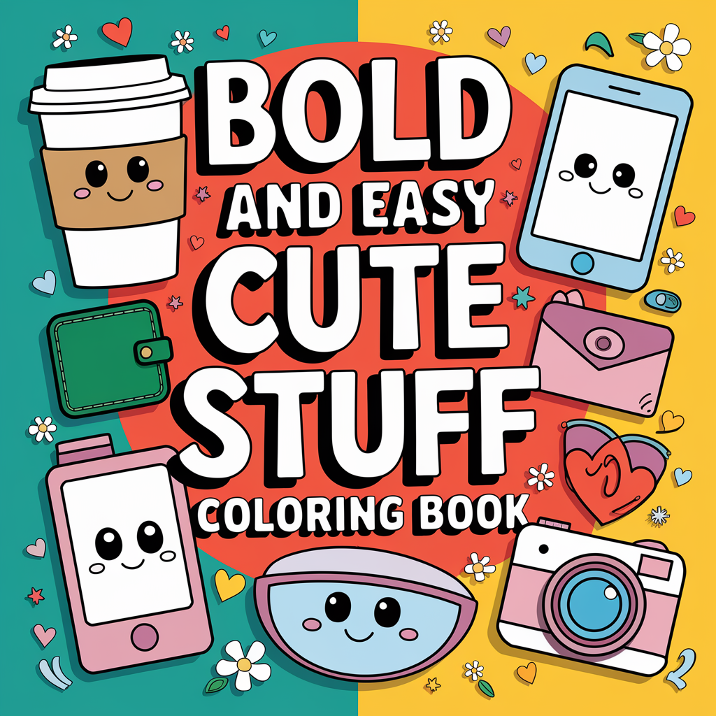 Cute Stuff Coloring Book for Kids (PDF) – 50 Bold & Easy Pages