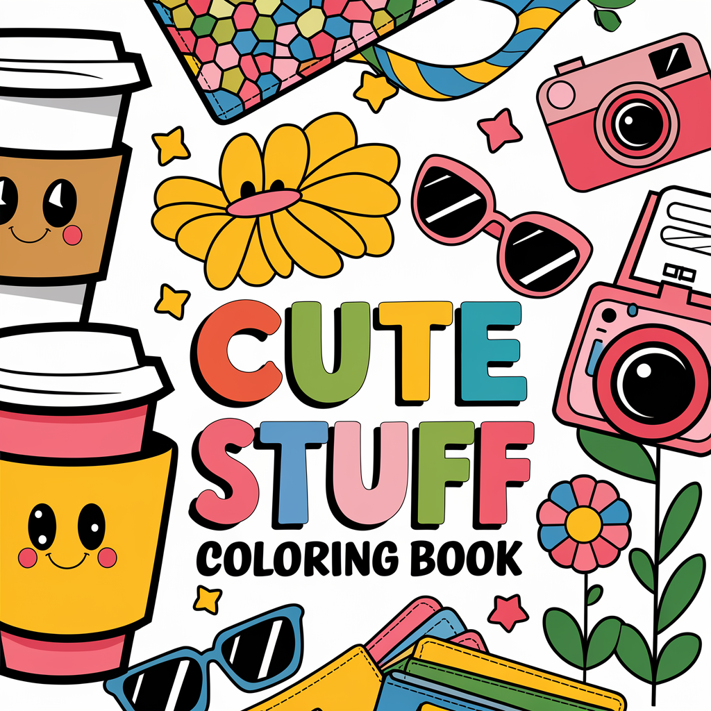 Cute Stuff Coloring Book for Kids (PDF) – 50 Bold & Easy Pages