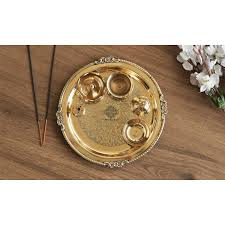 Traditional Brass Pooja Thali Set