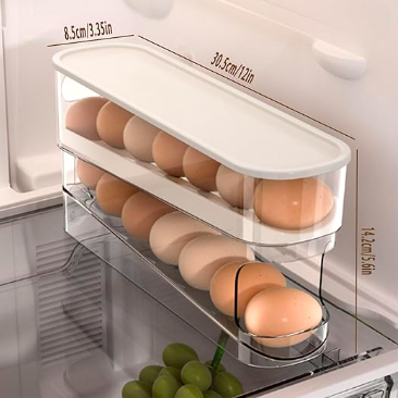 Auto Rolling Fridge Egg Organizer