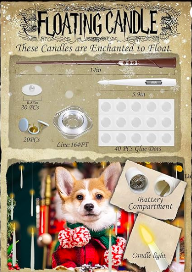 20 PCs Floating Candles with Wand Magic Hanging Candles
