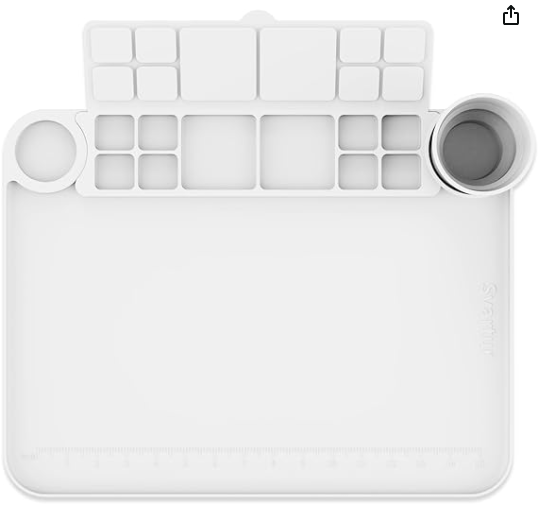 Silicone Painting Mat with Cup and Palette - et the amazon link down bellow