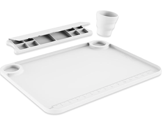 Silicone Painting Mat with Cup and Palette - et the amazon link down bellow