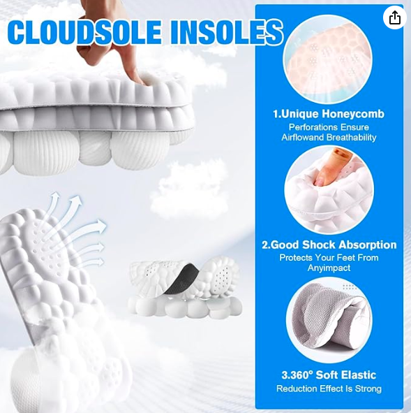 cushioned shoe insoles