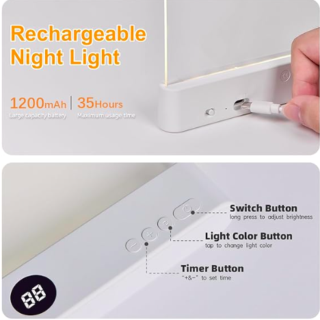 Book Light, Rechargeable Reading Lights for Books in Bed - amazon link bellow!