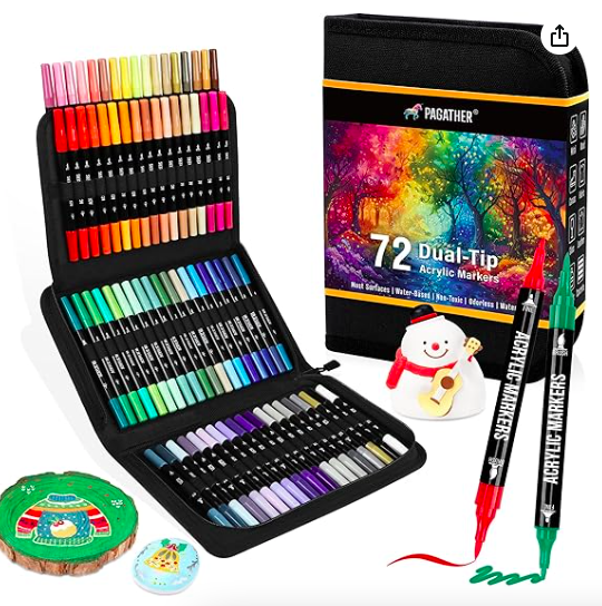 72 Colors Acrylic Paint Markers - find link down bellow