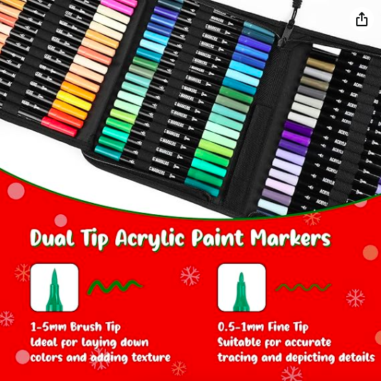 72 Colors Acrylic Paint Markers - find link down bellow