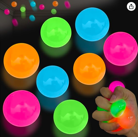 8pcs Glowing Sticky Balls,Sticky Ball for Ceiling