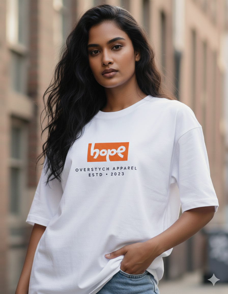 Hope- White Oversized T-Shirt