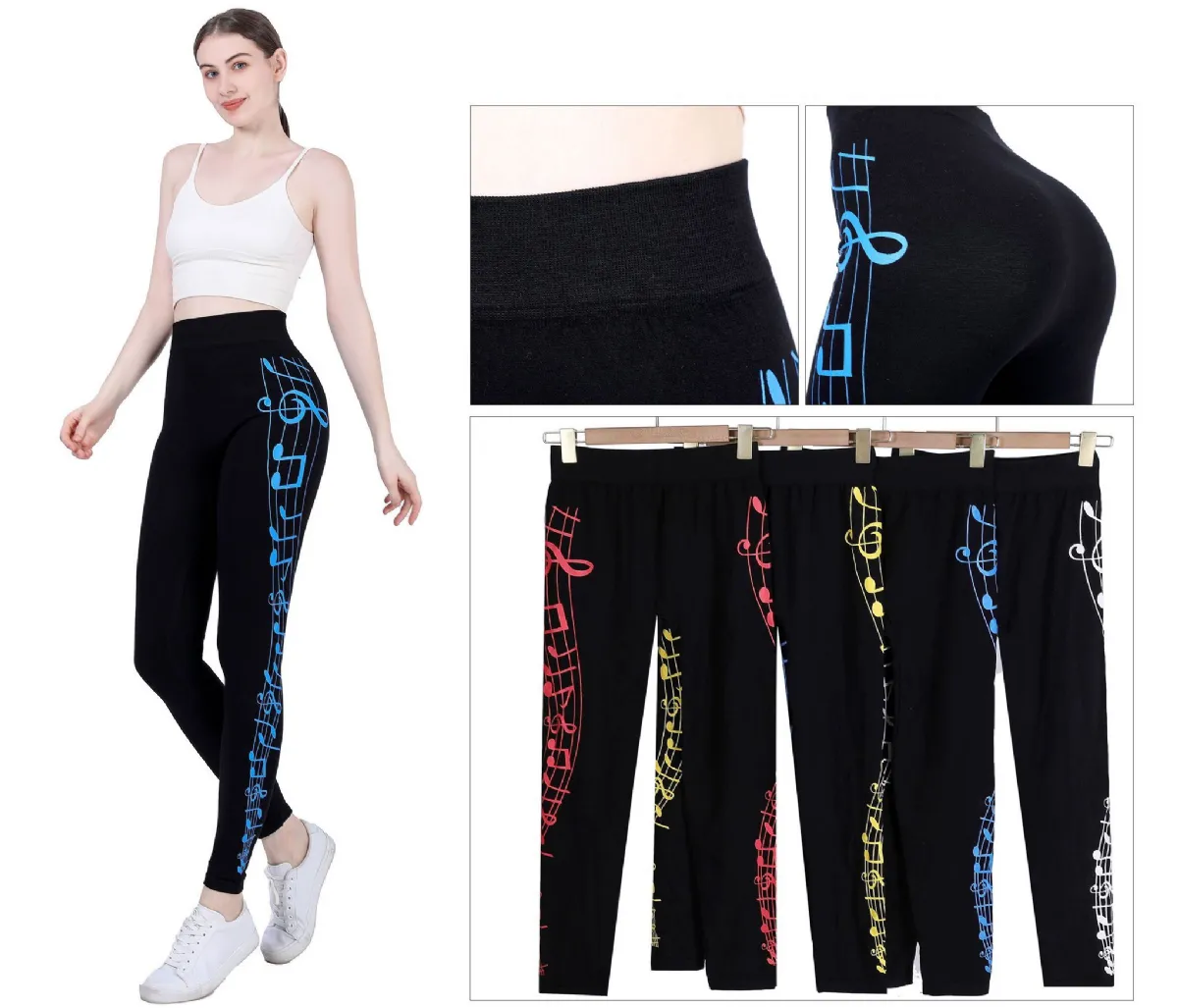 Music Note Print Leggings