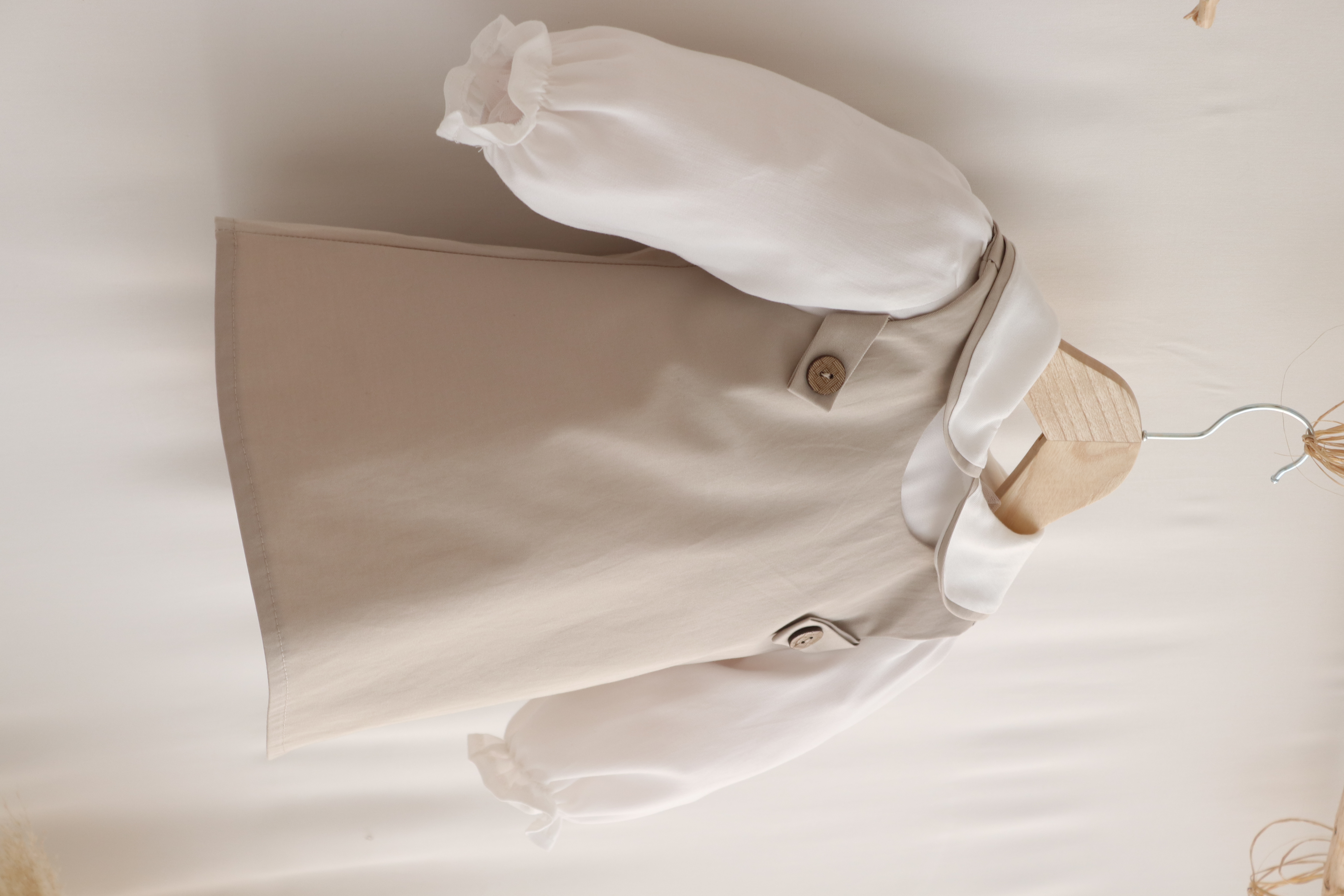 Daisy Bej Renk Dokuma Kız Çocuk Elbise