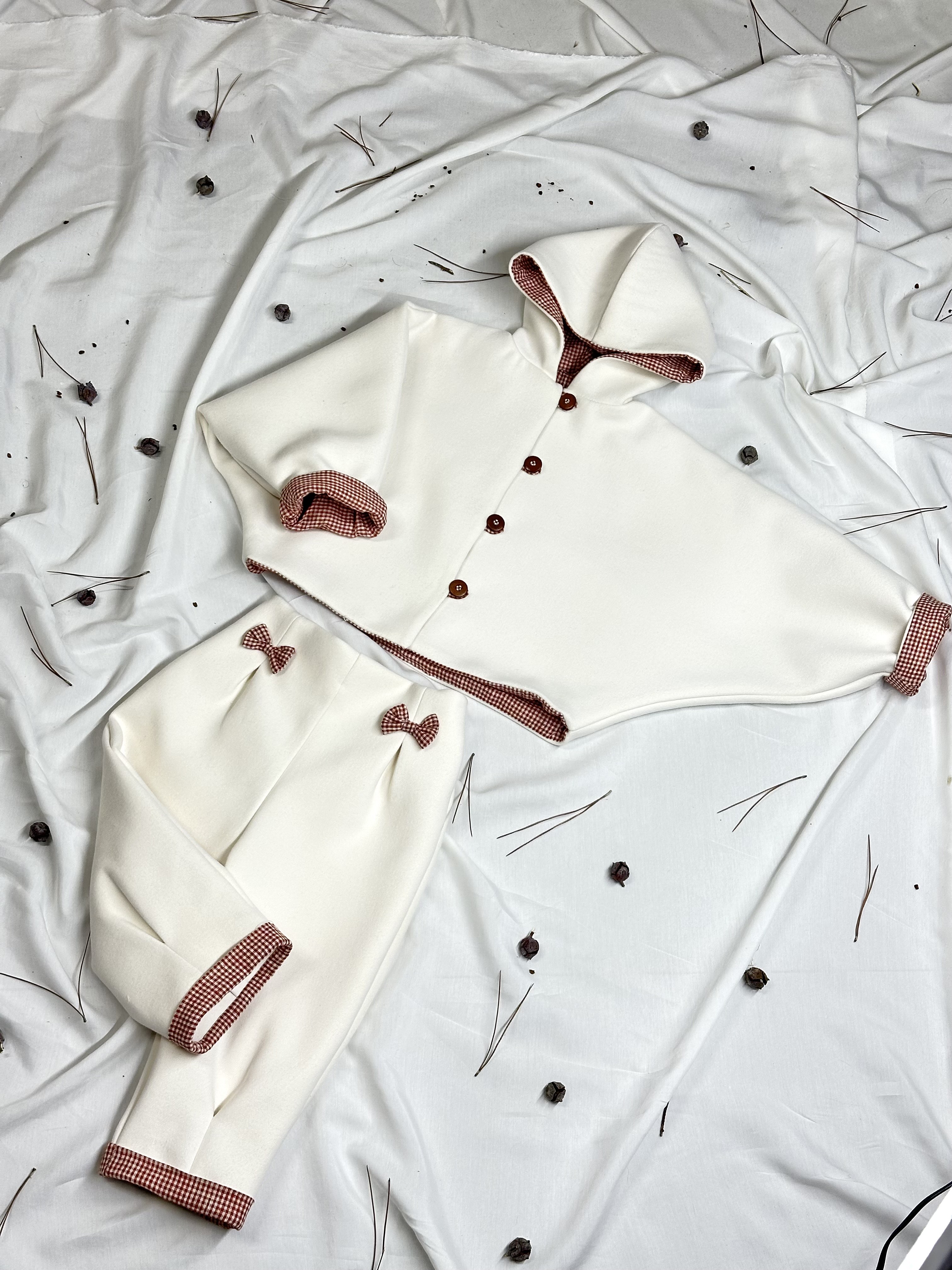 Tundra Kız Çocuk Bebek Kapüşonlu Kaşe Kışlık Takımı Kaban ve Pantolon