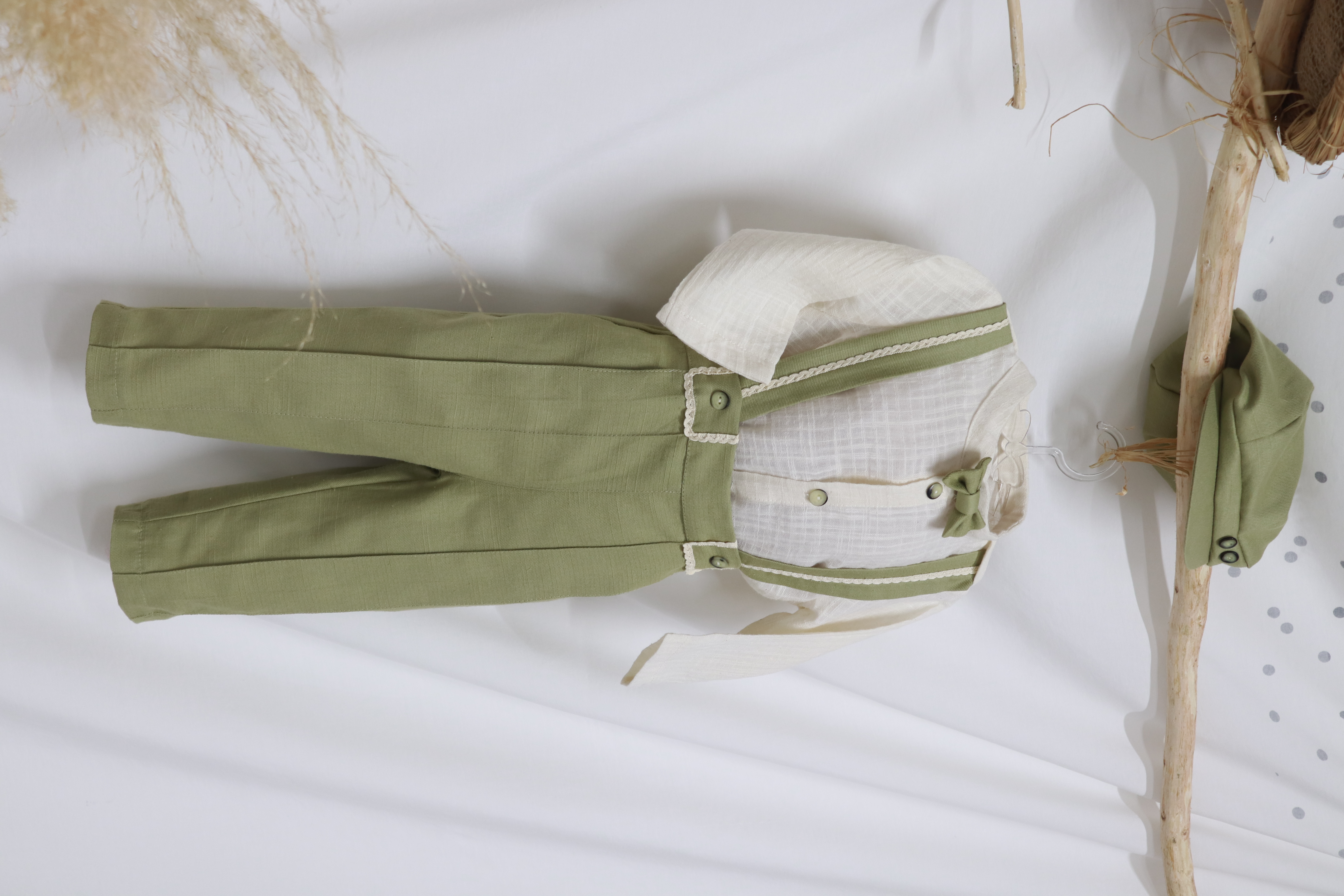 Linden Erkek Çocuk Keten Gabardin Salopet Takım