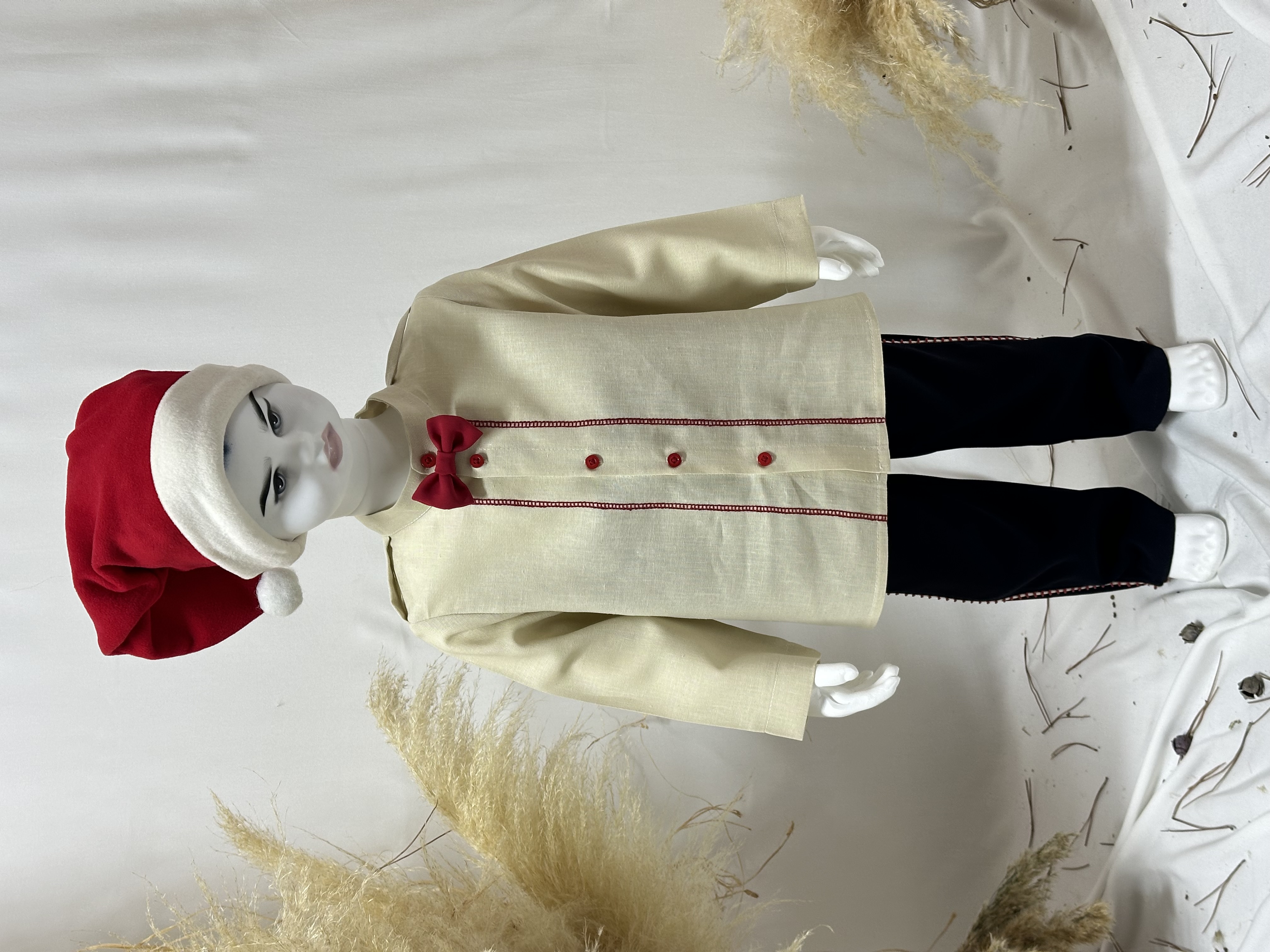 BLEND Şık Papyonlu ve Askılı Salopet Takım