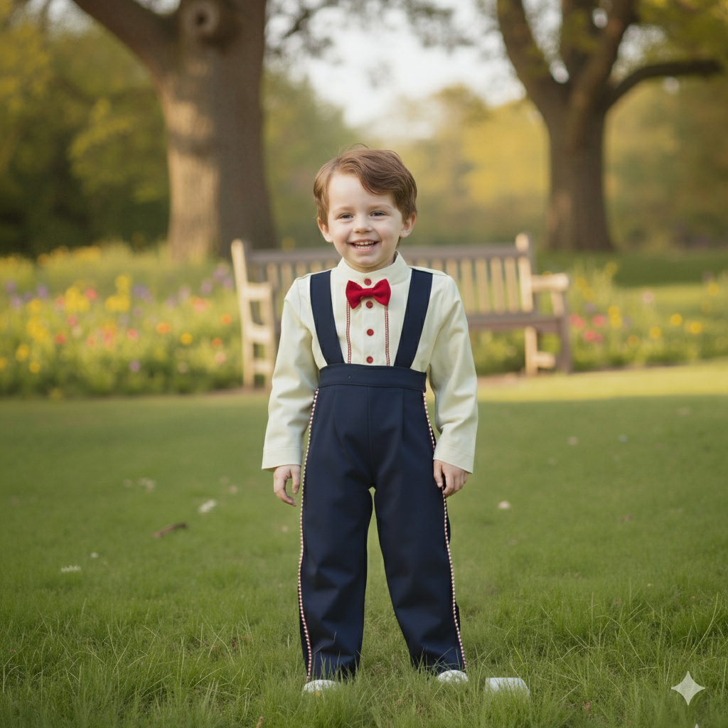 BLEND Şık Papyonlu ve Askılı Salopet Takım